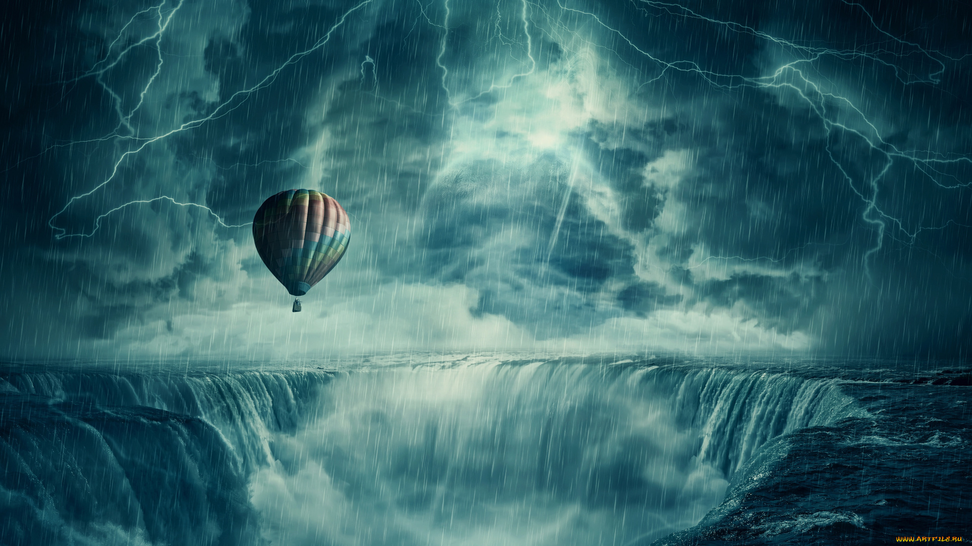 авиация, воздушные, шары, гроза, воздушный, шар, дождь, молния