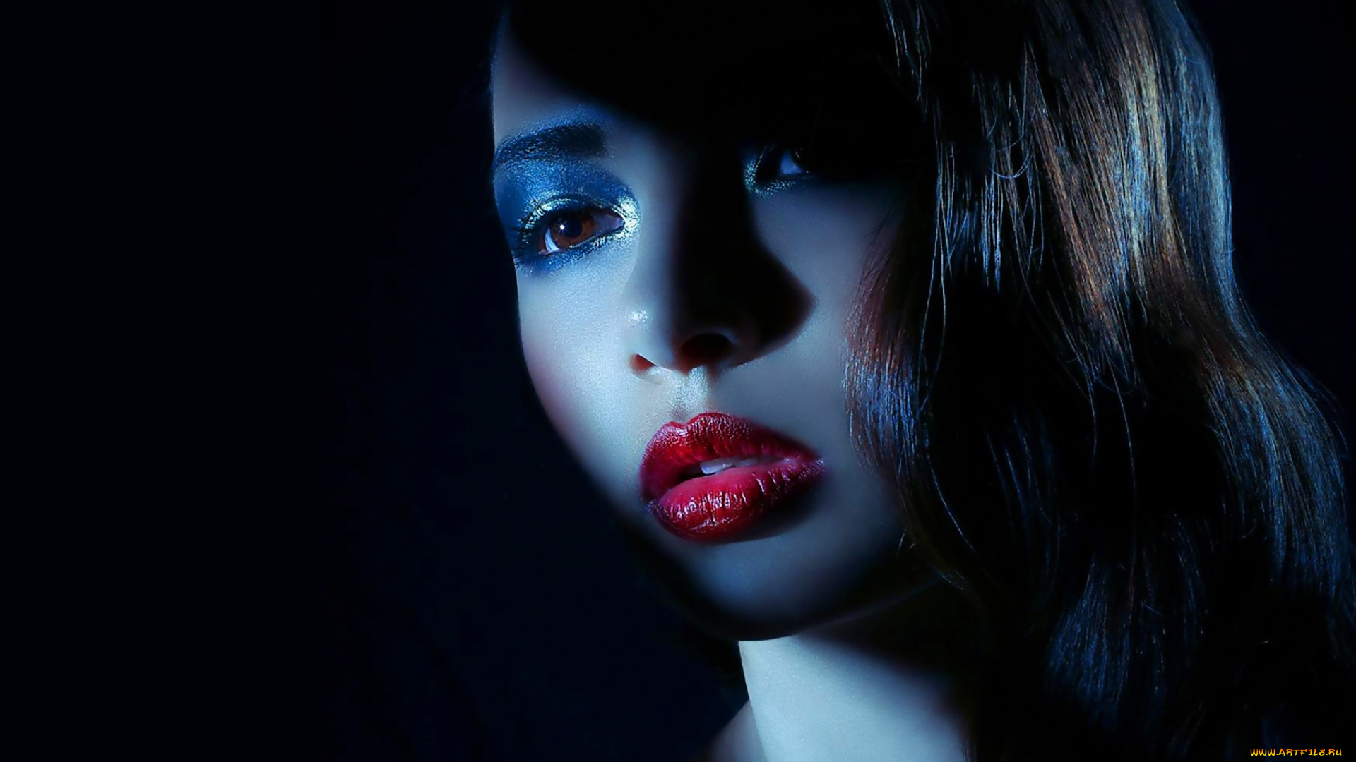 девушки, -unsort, , лица, , портреты, темный, фон, свет, портрет