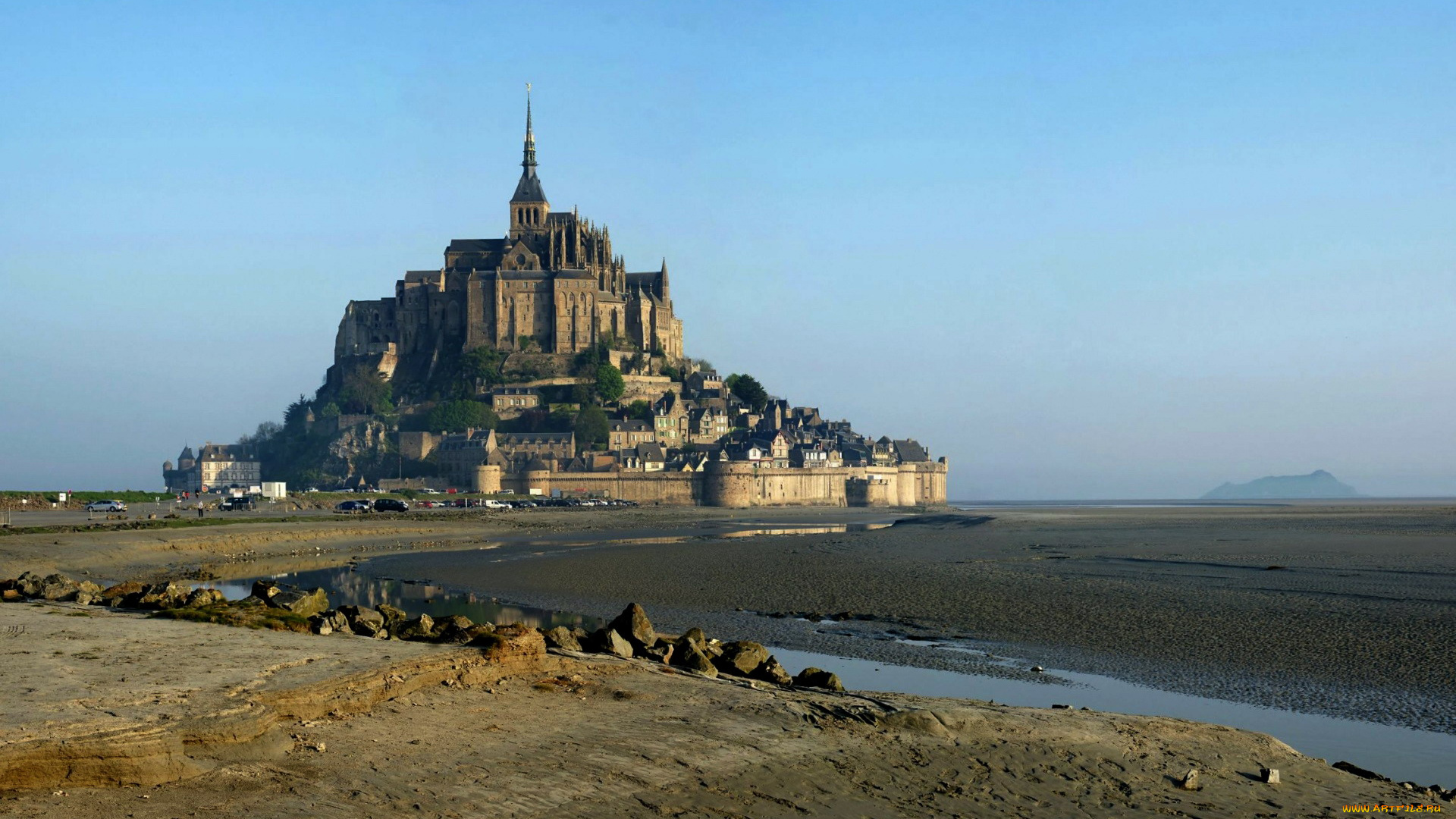 города, крепость, мон-сен-мишель, , франция, крепость