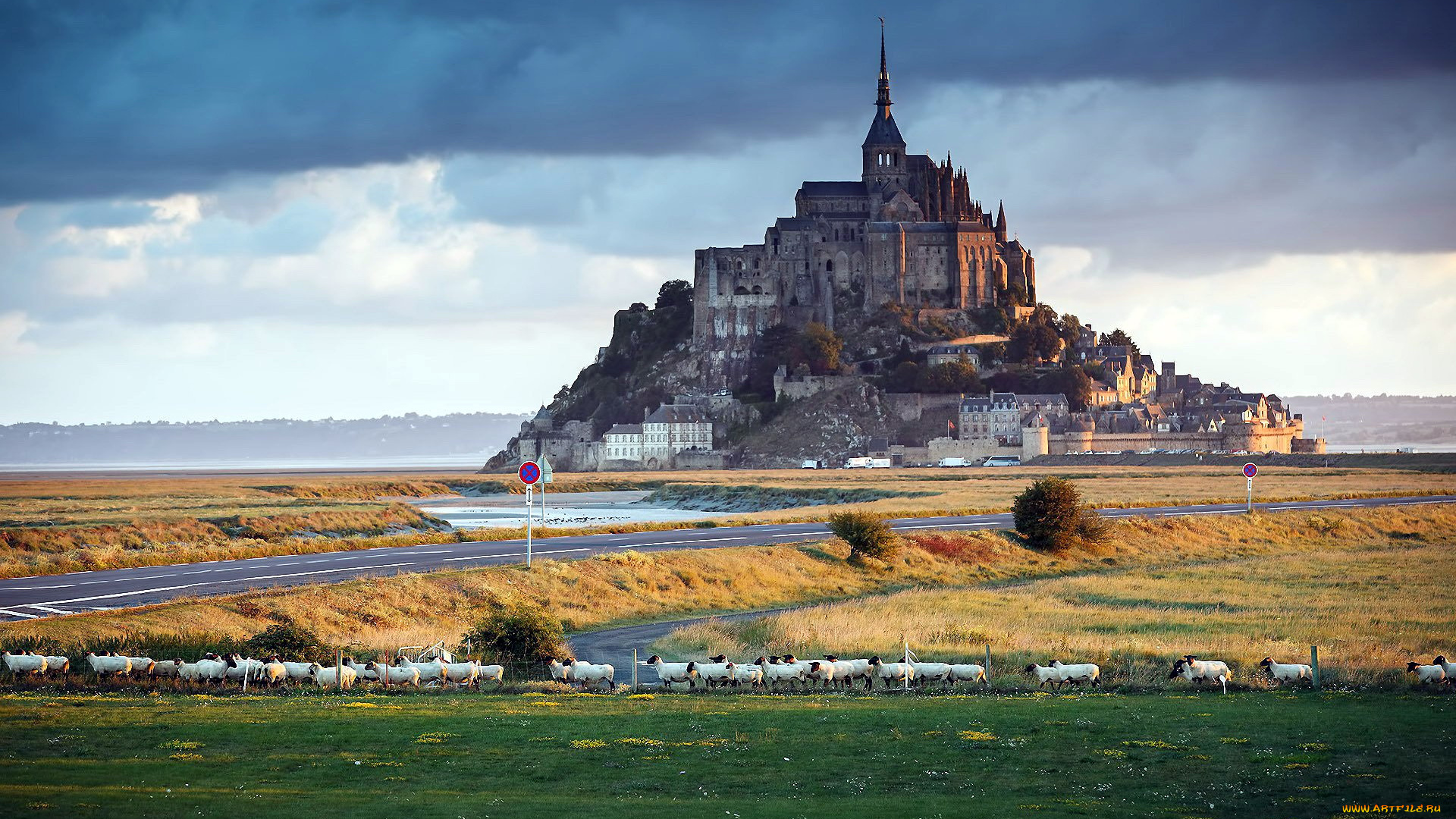 города, крепость, мон-сен-мишель, , франция, крепость