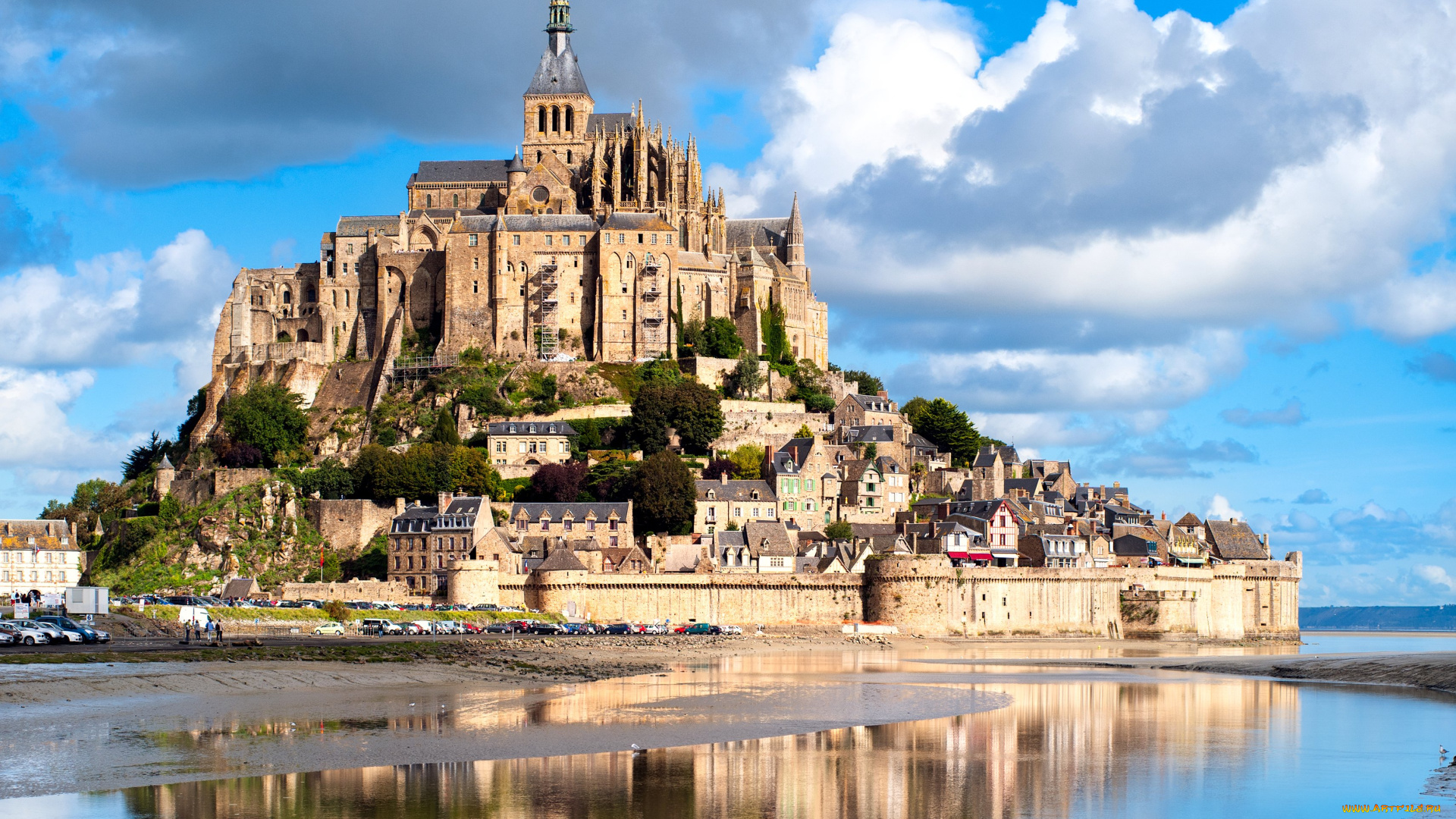 города, крепость, мон-сен-мишель, , франция, крепость