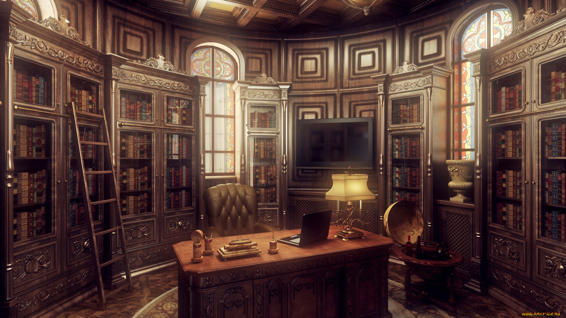 интерьер, кабинет, , библиотека, , офис, библиотека