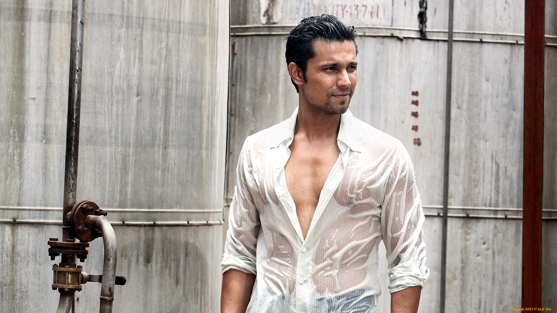 мужчины, -, unsort, рубашка, мокрая