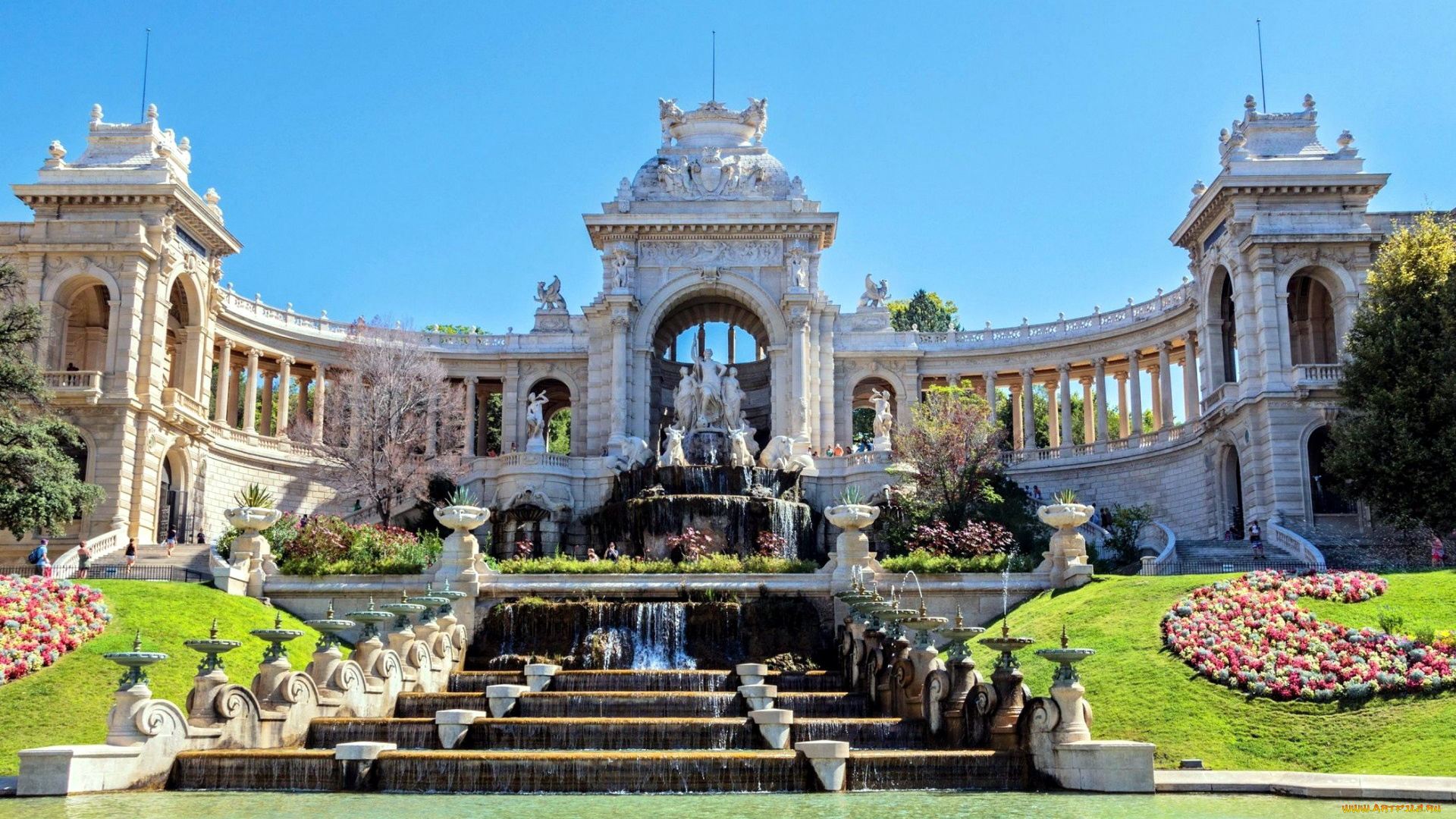 palais, longchamp, города, марсель, , франция, palais, longchamp