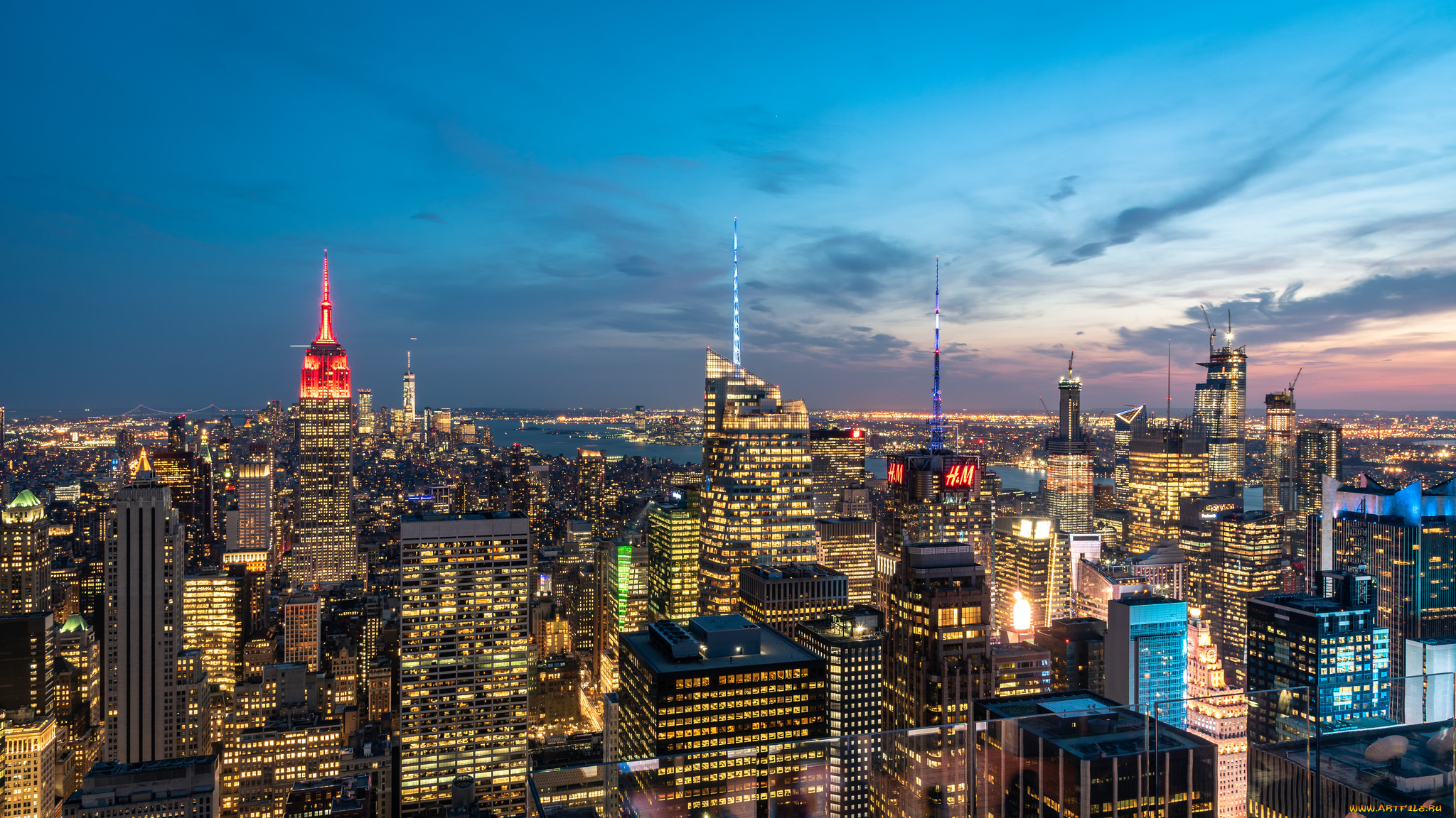 downtown, manhattan, города, нью-йорк, , сша, огни, ночь