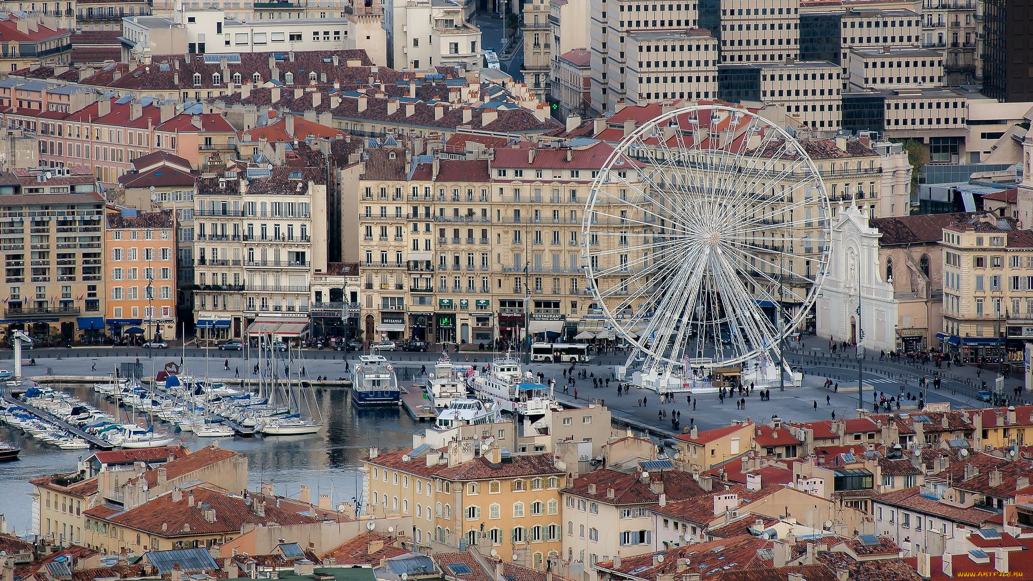 города, марсель, , франция, панорама