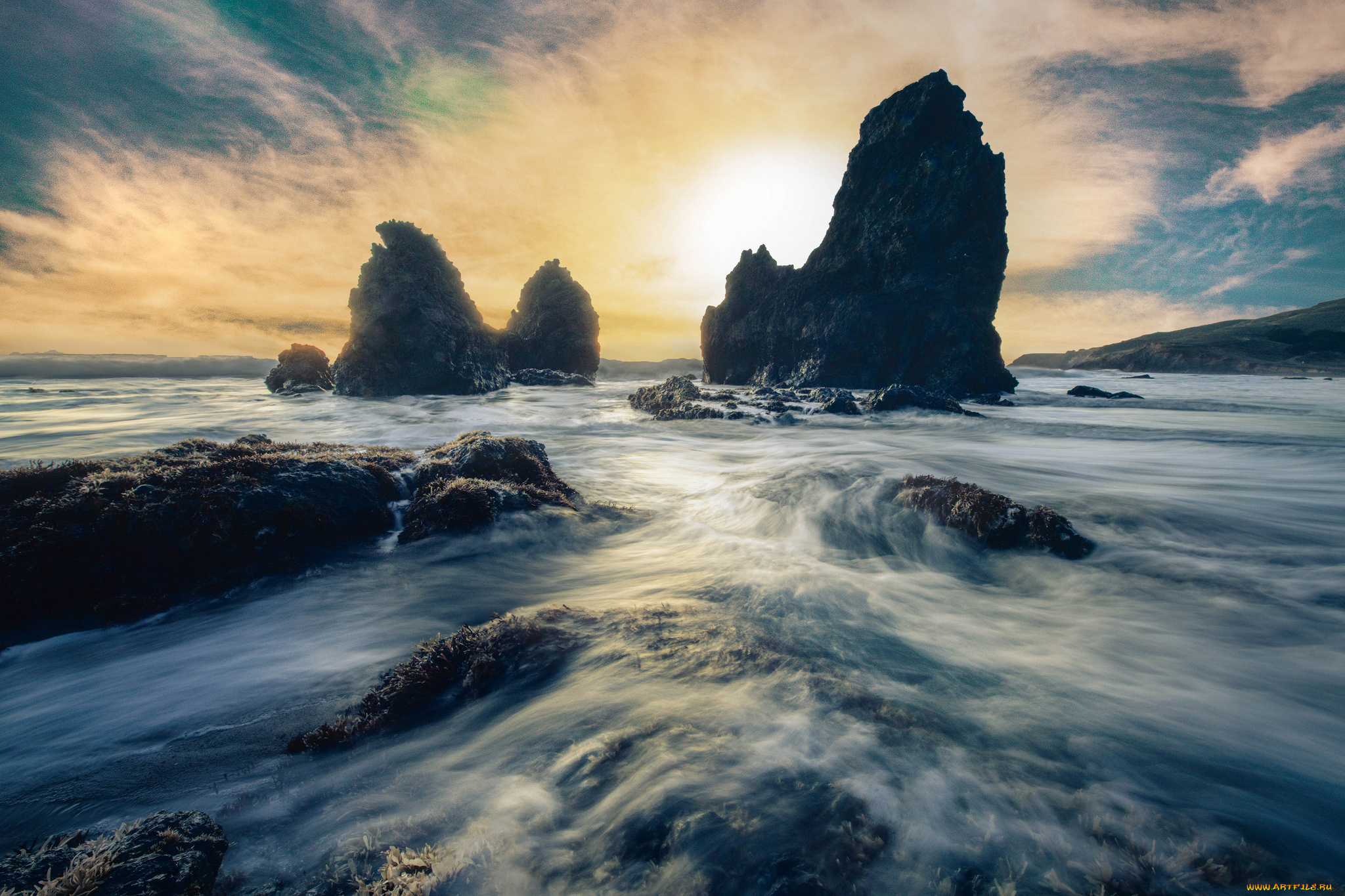 природа, побережье, простор