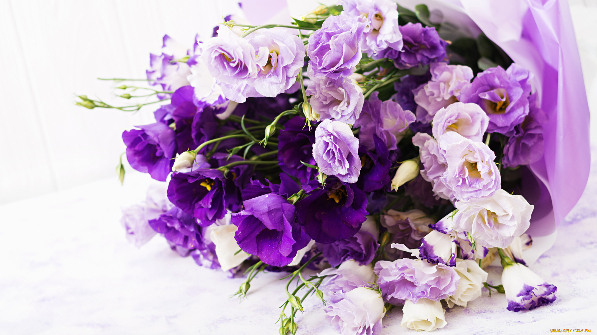 цветы, эустома, букет