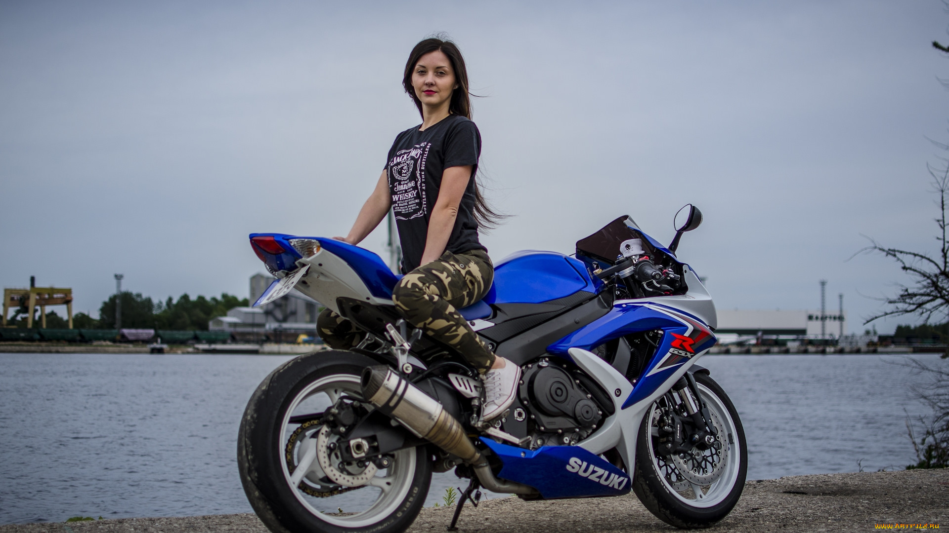 suzuki, gsx-, r, мотоциклы, мото, с, девушкой, девушка, брюнетка, мотоцикл, gsx-, r, suzuki