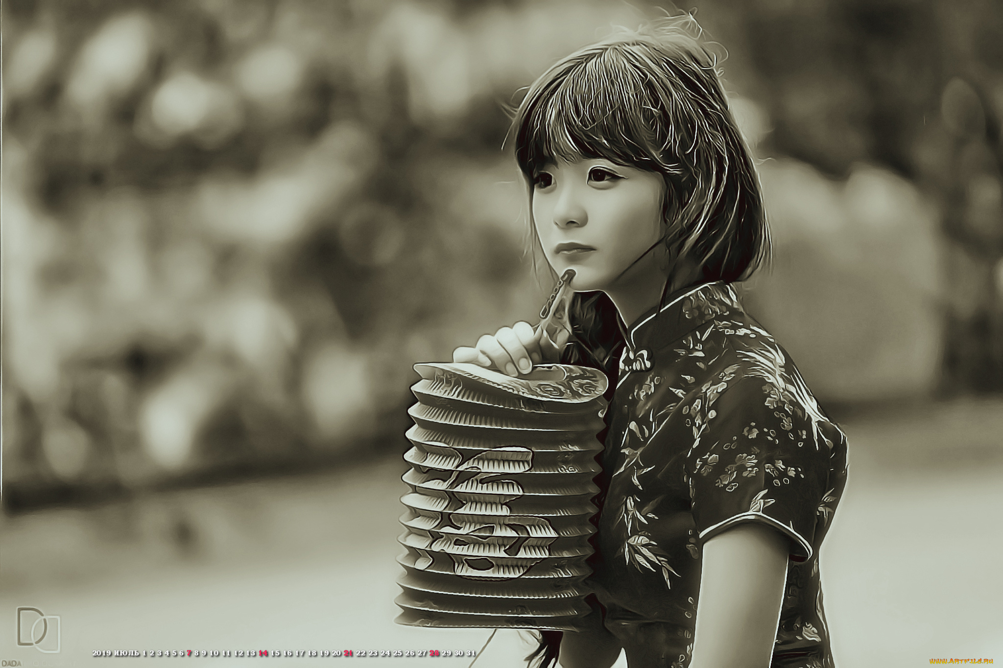 календари, компьютерный, дизайн, 2019, азиатка, девушка, кимоно, calendar, женщина