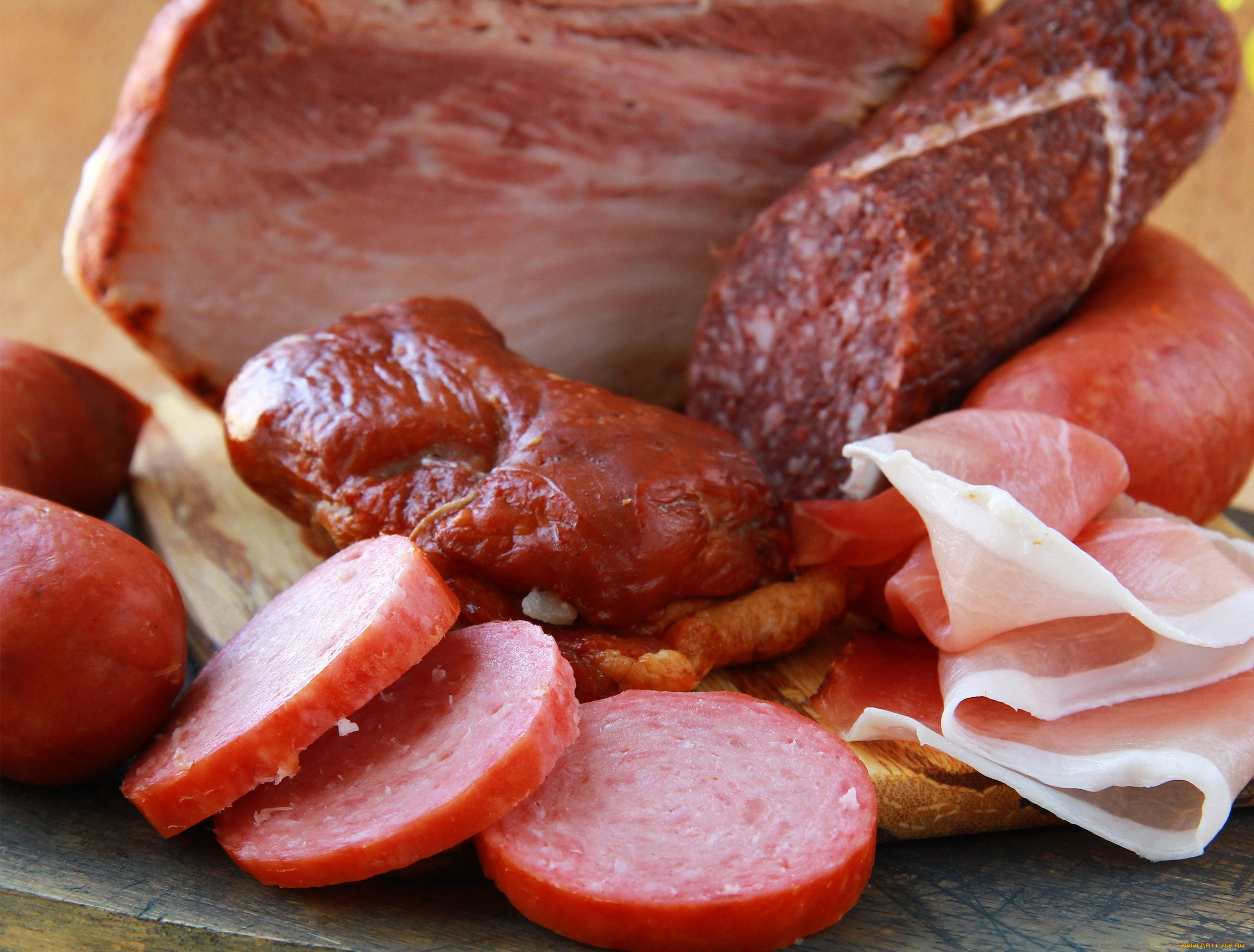 еда, колбасные, изделия, ветчина, колбаса, копченая
