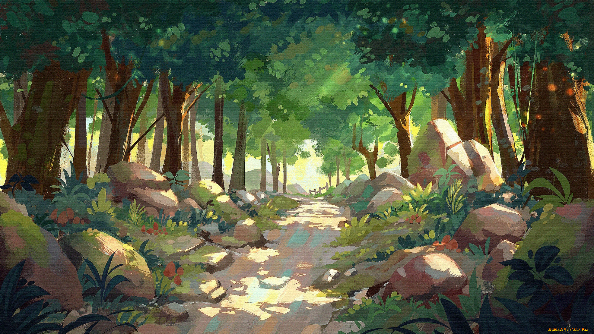 рисованное, живопись, пейзаж