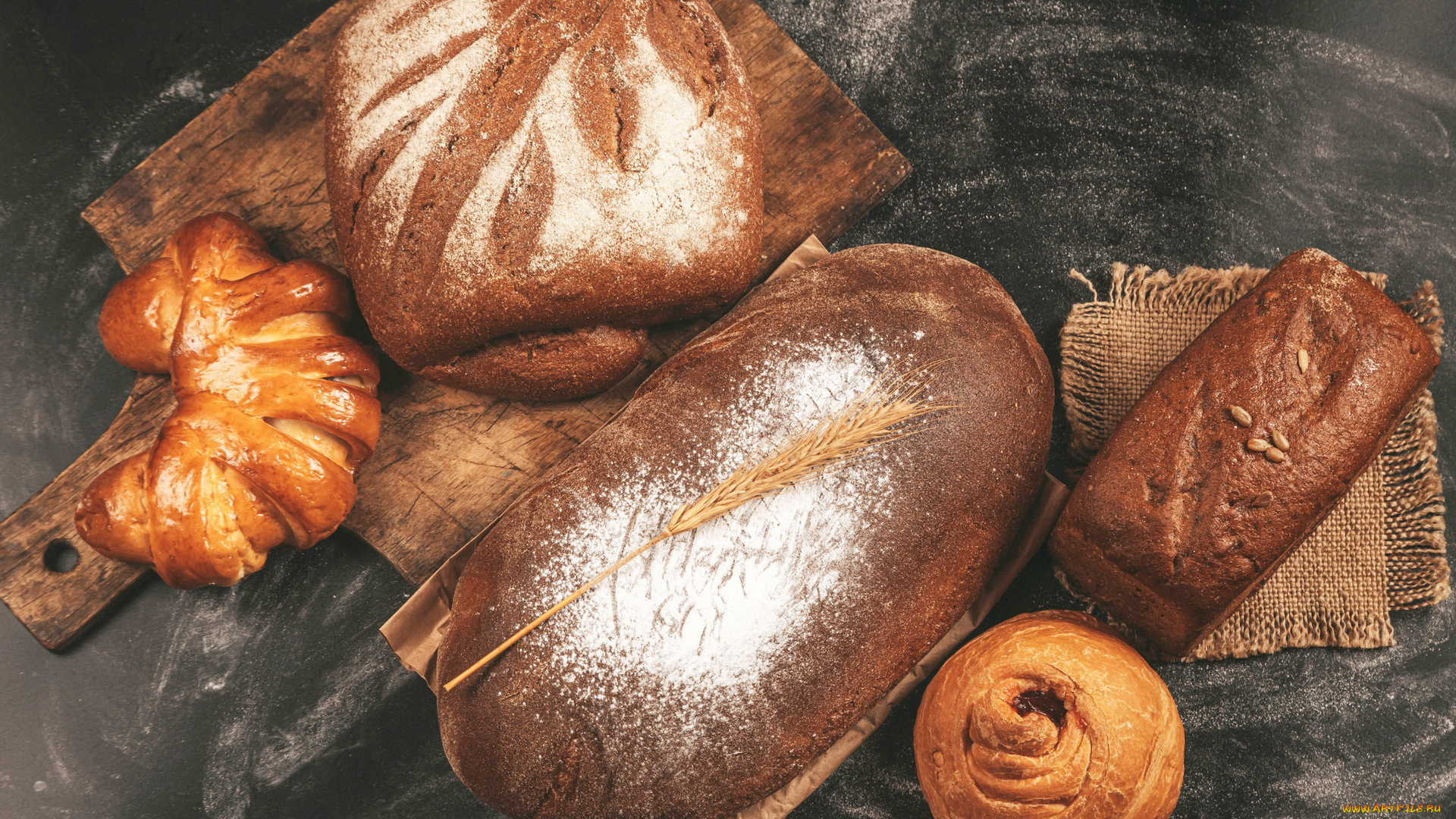 еда, хлеб, , выпечка, рогалик, булочка, колосок