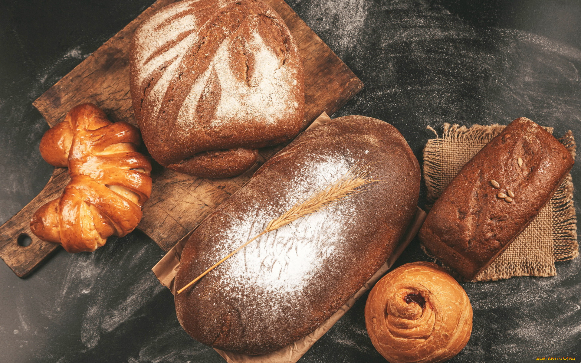 еда, хлеб, , выпечка, рогалик, булочка, колосок