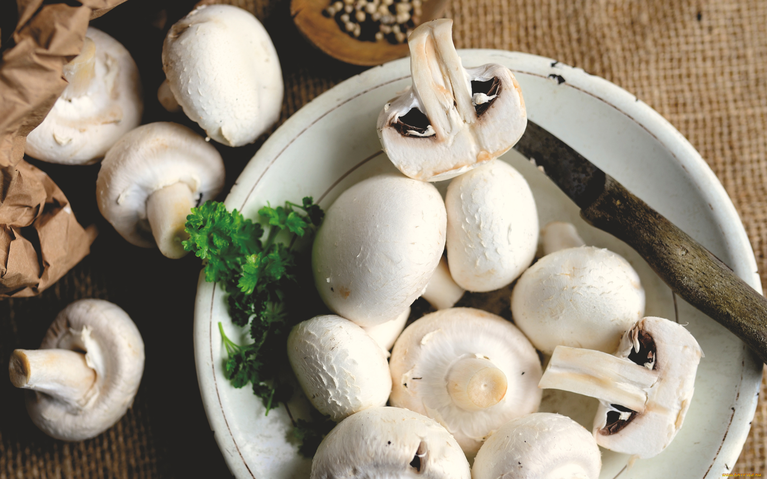 еда, грибы, , грибные, блюда, петрушка, свежие, шампиньоны