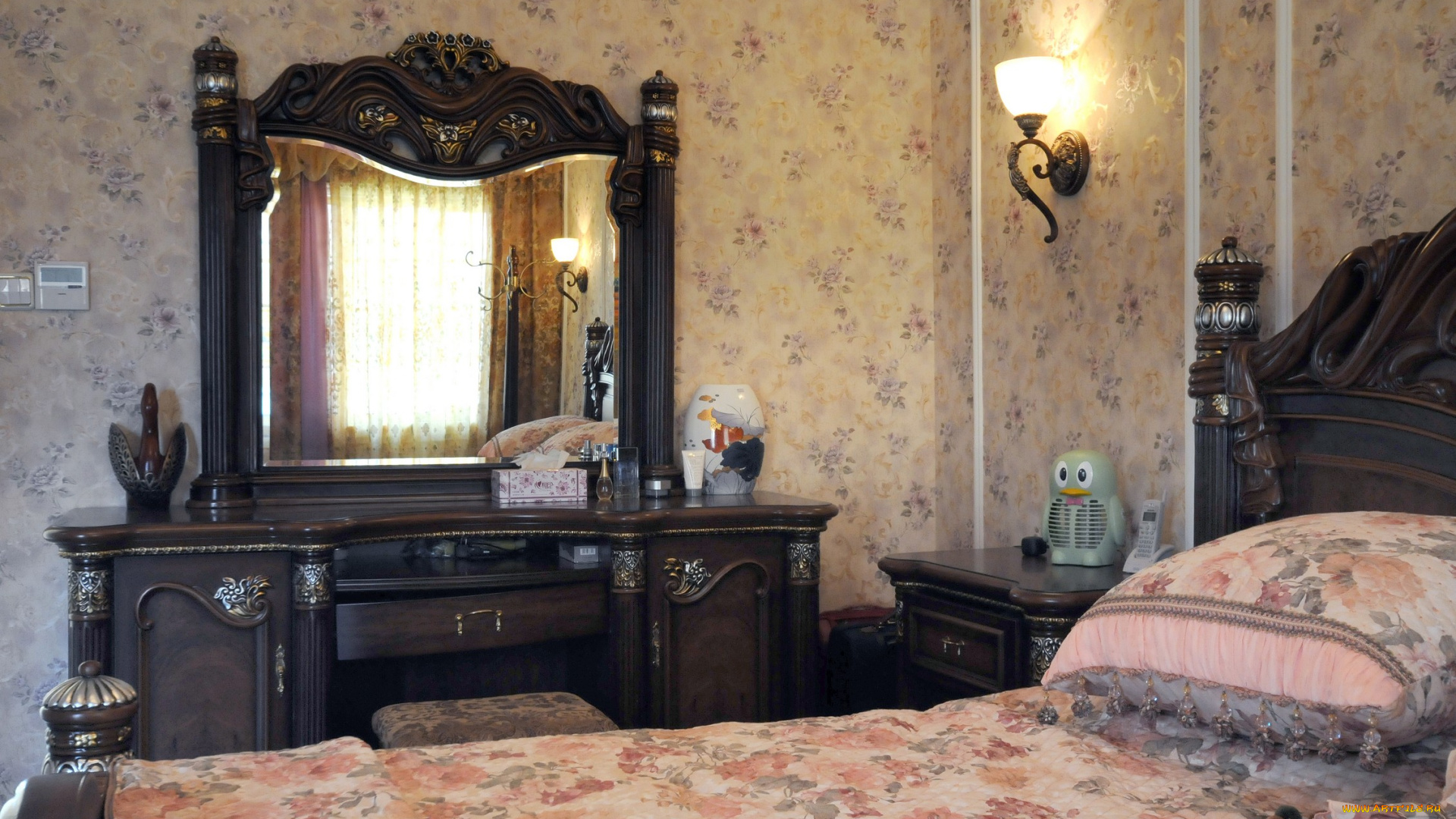 интерьер, спальня, кровать, подушки