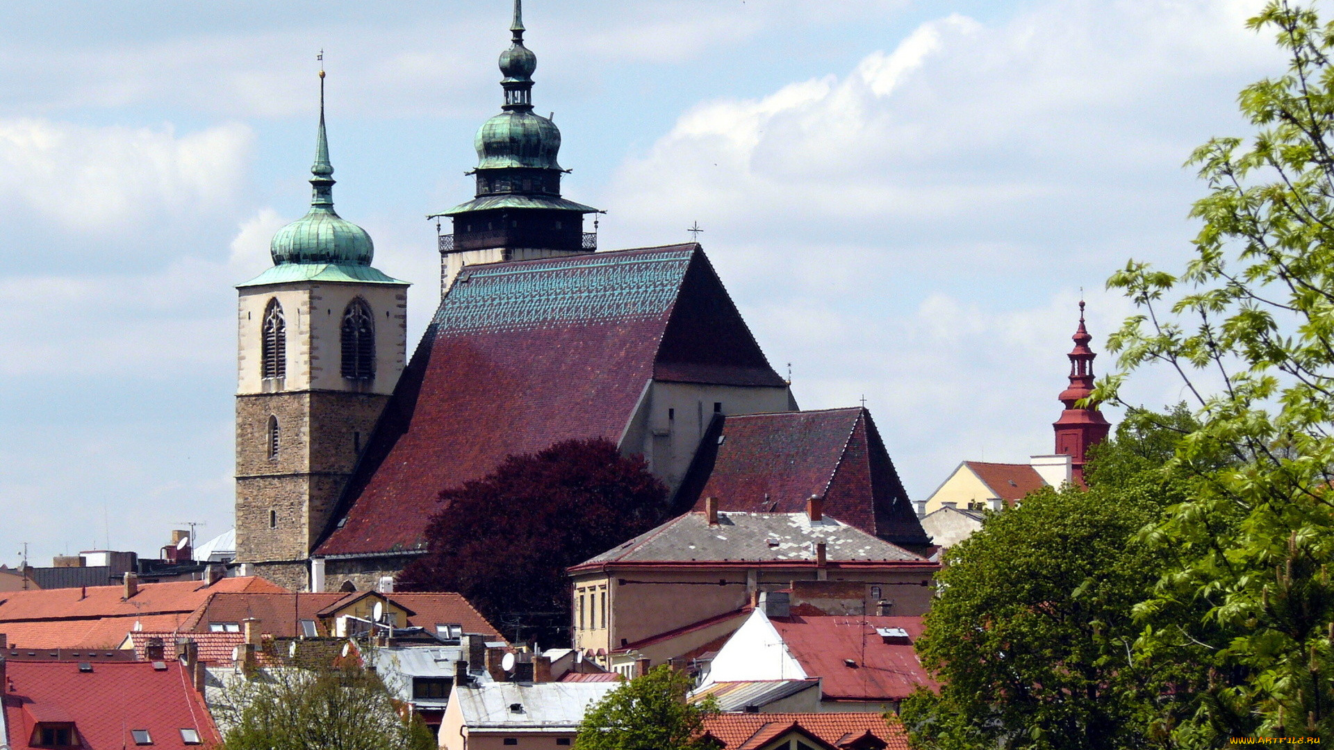 города, панорамы, крыши, шпили