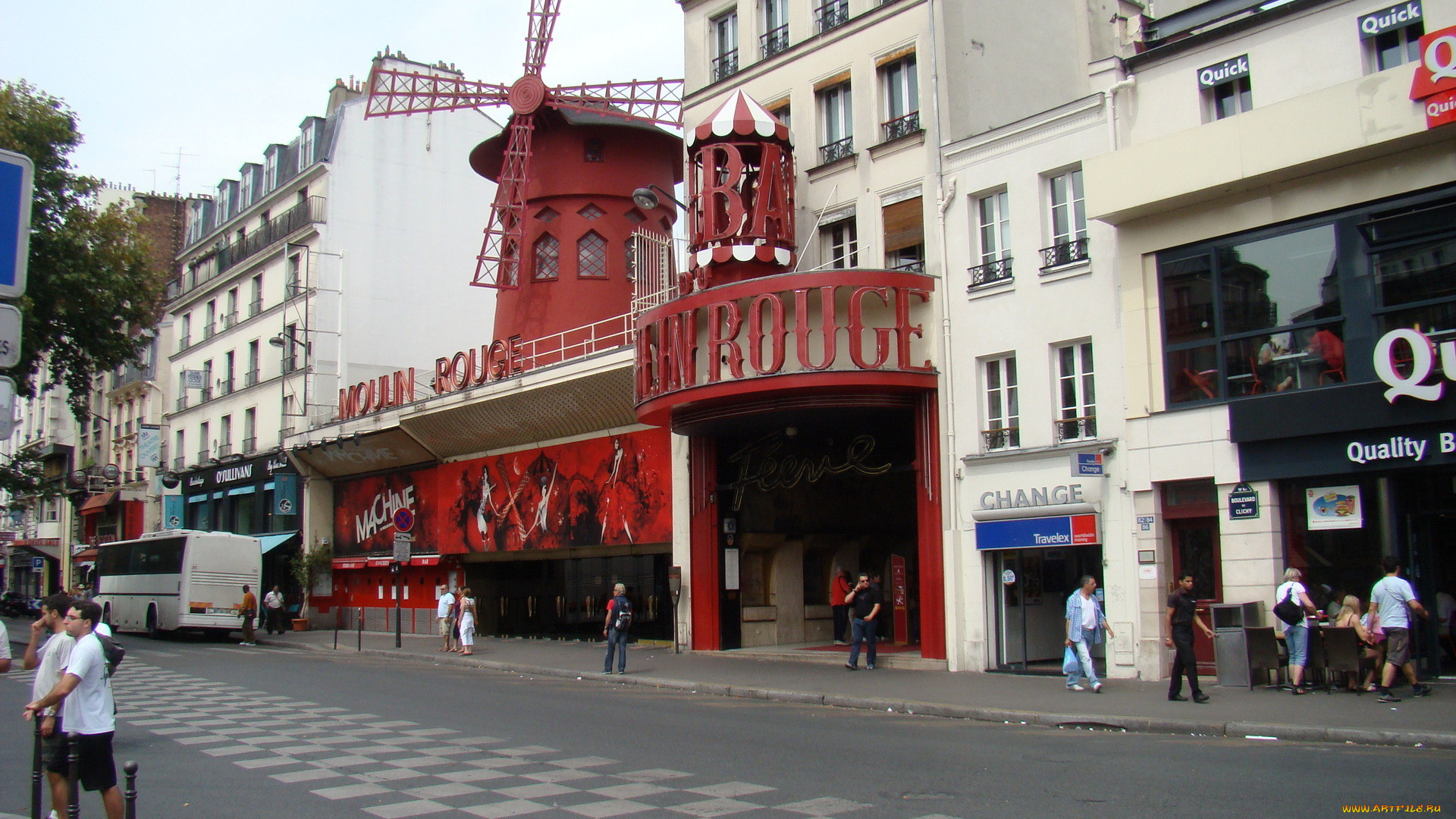 города, париж, франция, mouline, rouge