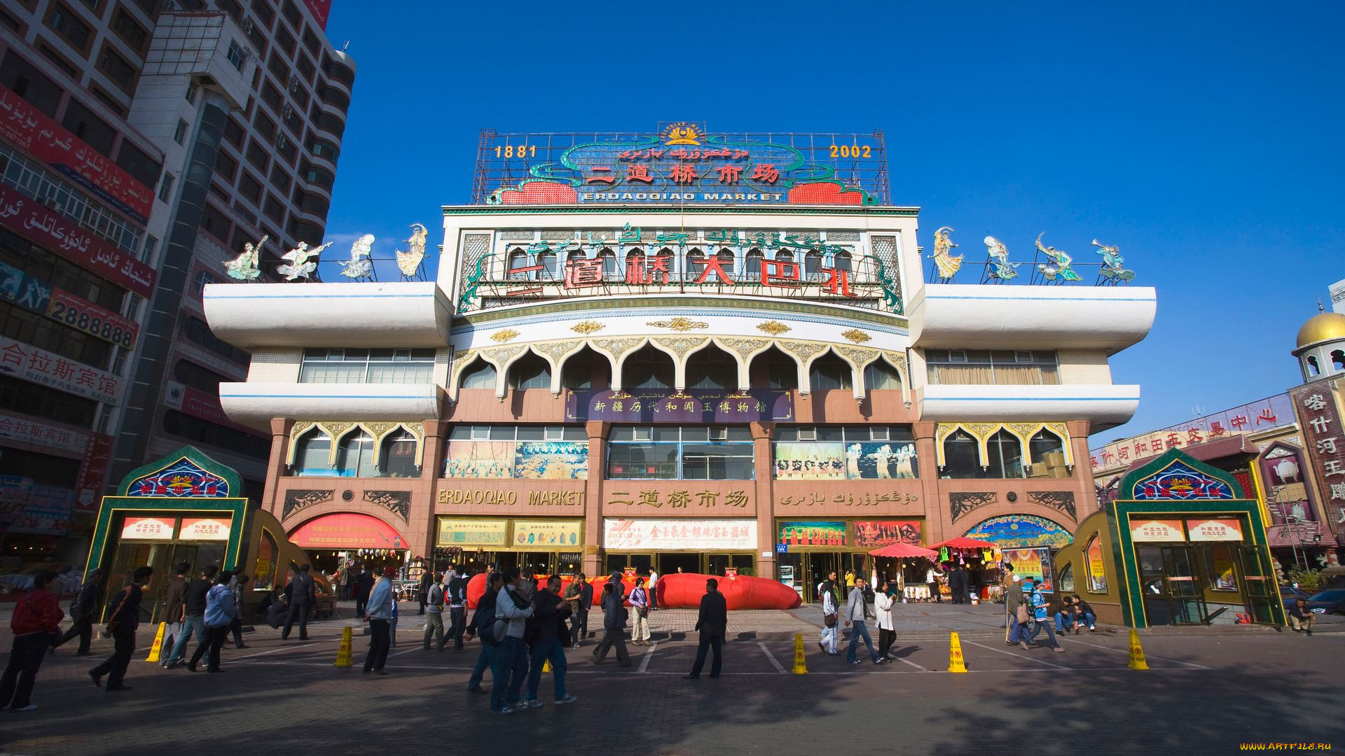 города, здания, дома, синьцзян, китай