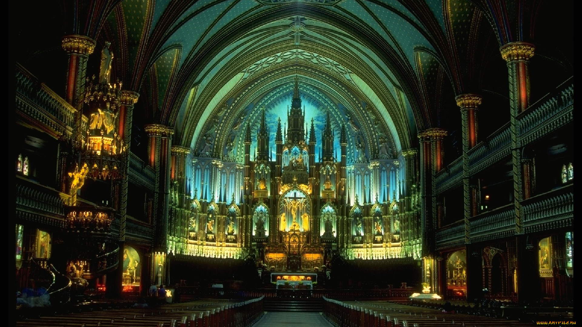 интерьер, убранство, роспись, храма, костел, алтарь