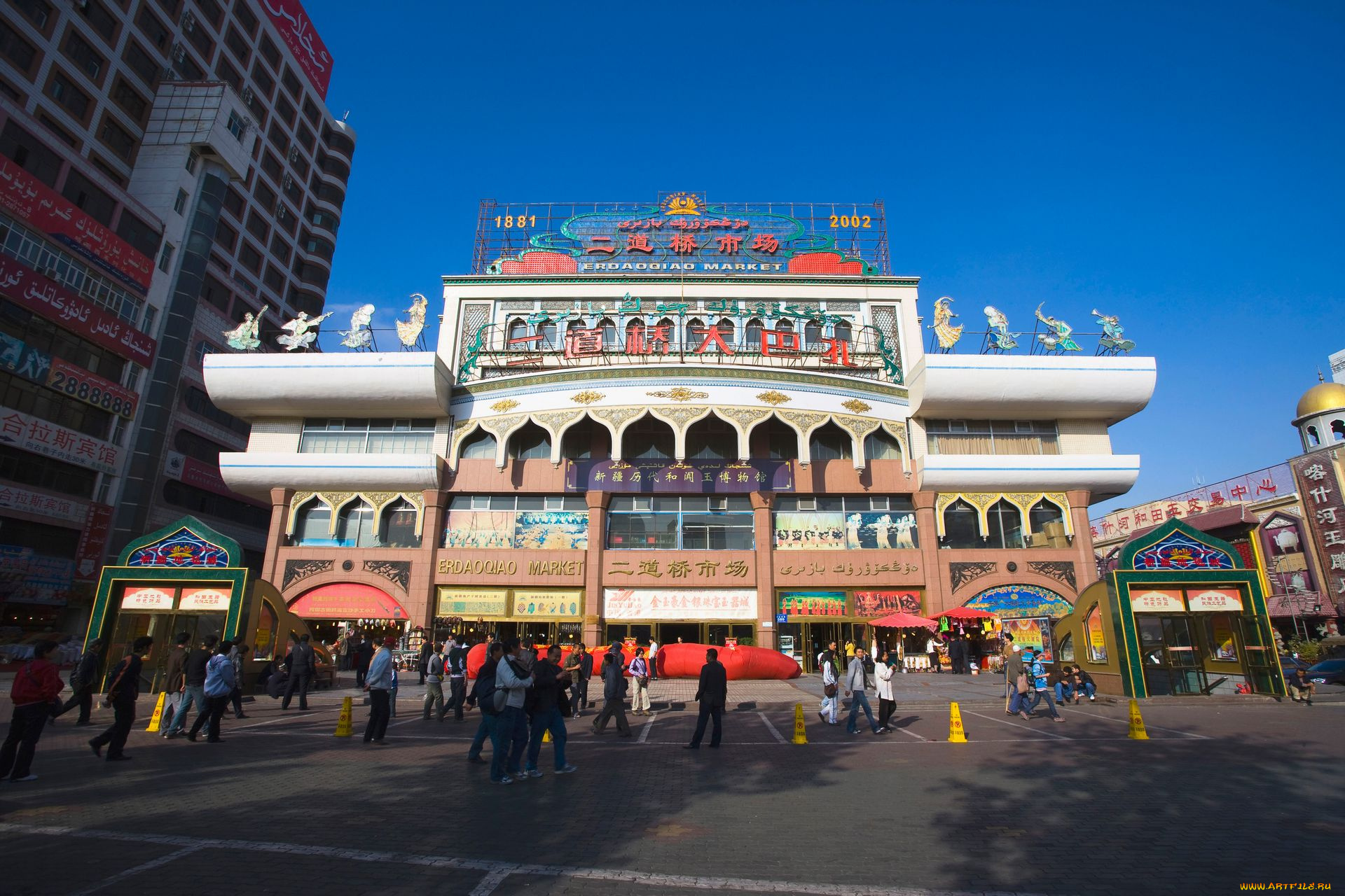 города, здания, дома, синьцзян, китай