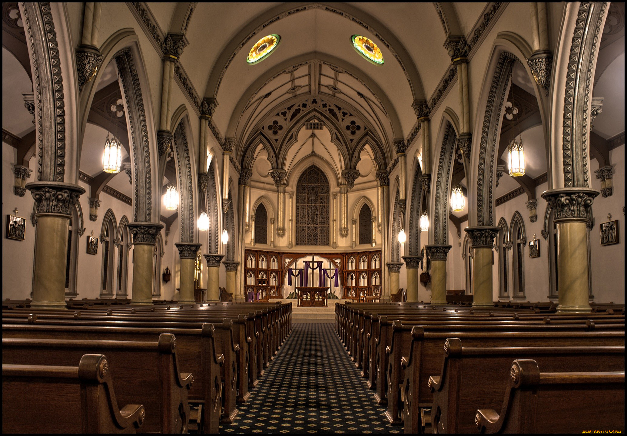 интерьер, убранство, роспись, храма, алтарь, костел