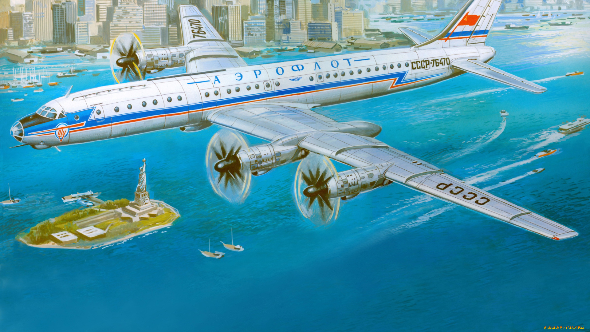 авиация, 3д, рисованые, graphic, река, ссср, аэрофлот, ретро
