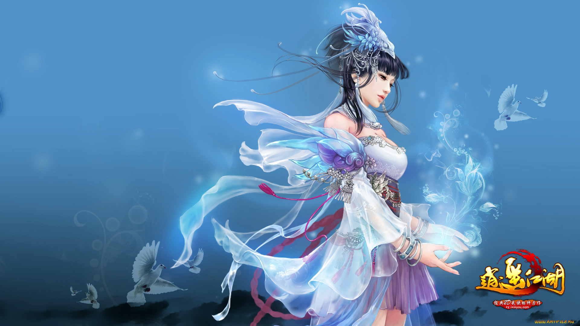 happy, lakes, видео, игры, девушка, голуби