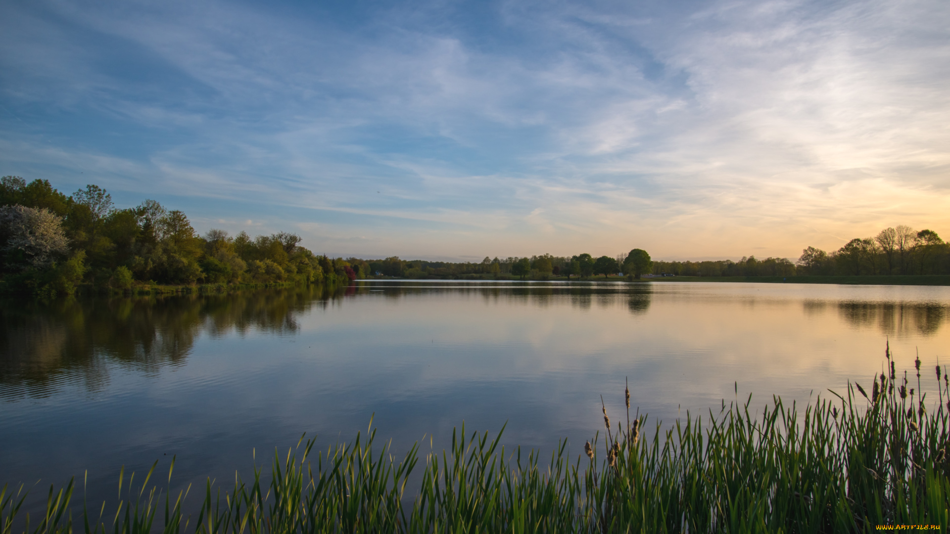 природа, реки, озера, тишина, вода, вечер
