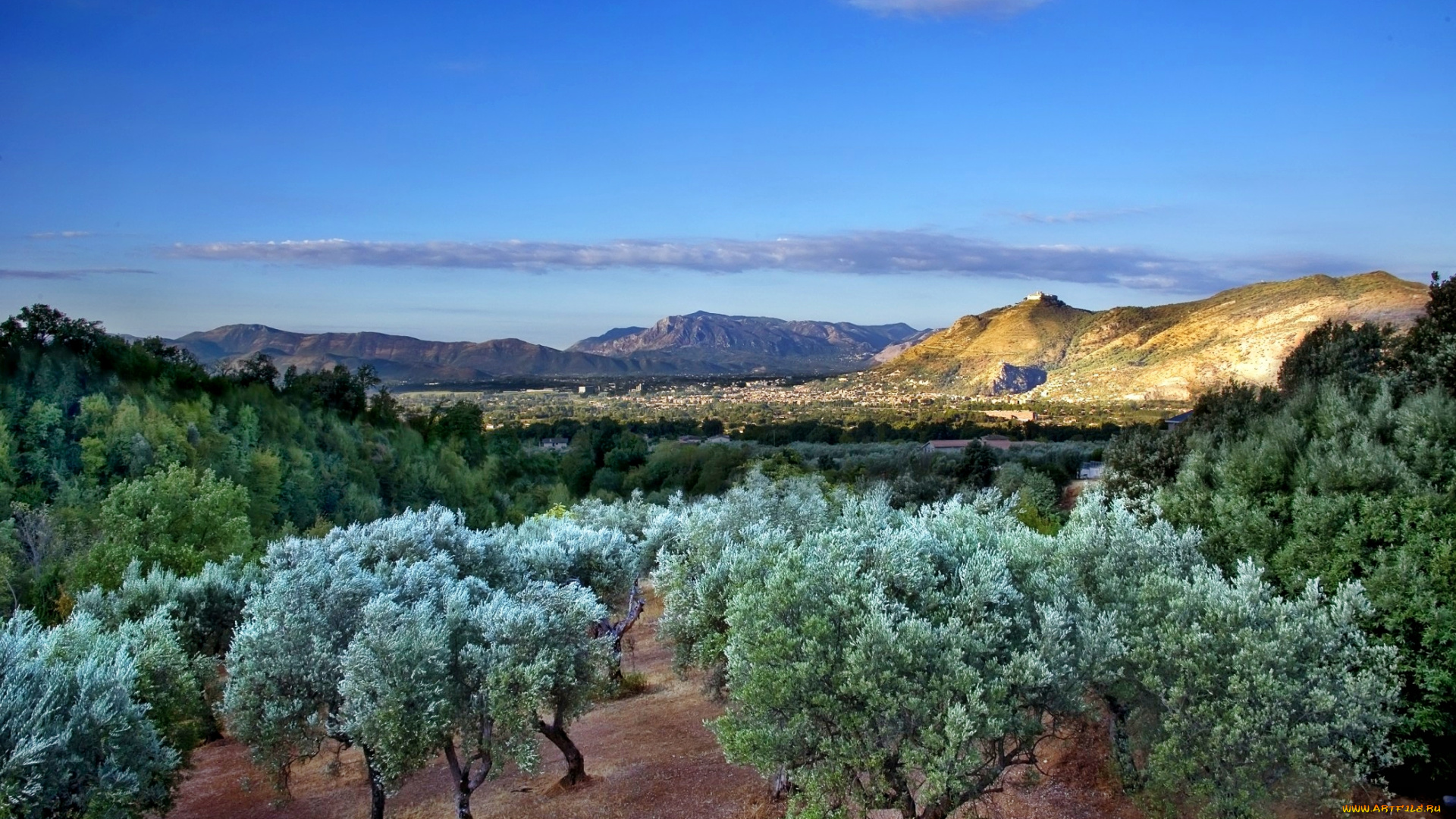 rome, et, le, parc, national, des, abruzzes, природа, пейзажи, панорама, сад, лес, долина, горы