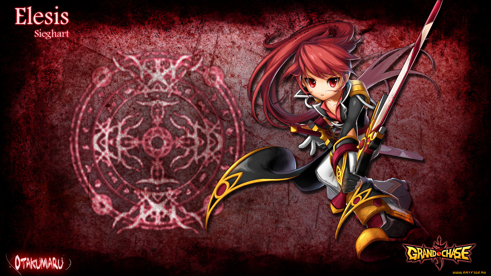 видео, игры, grand, chase, девушка, меч, плащ