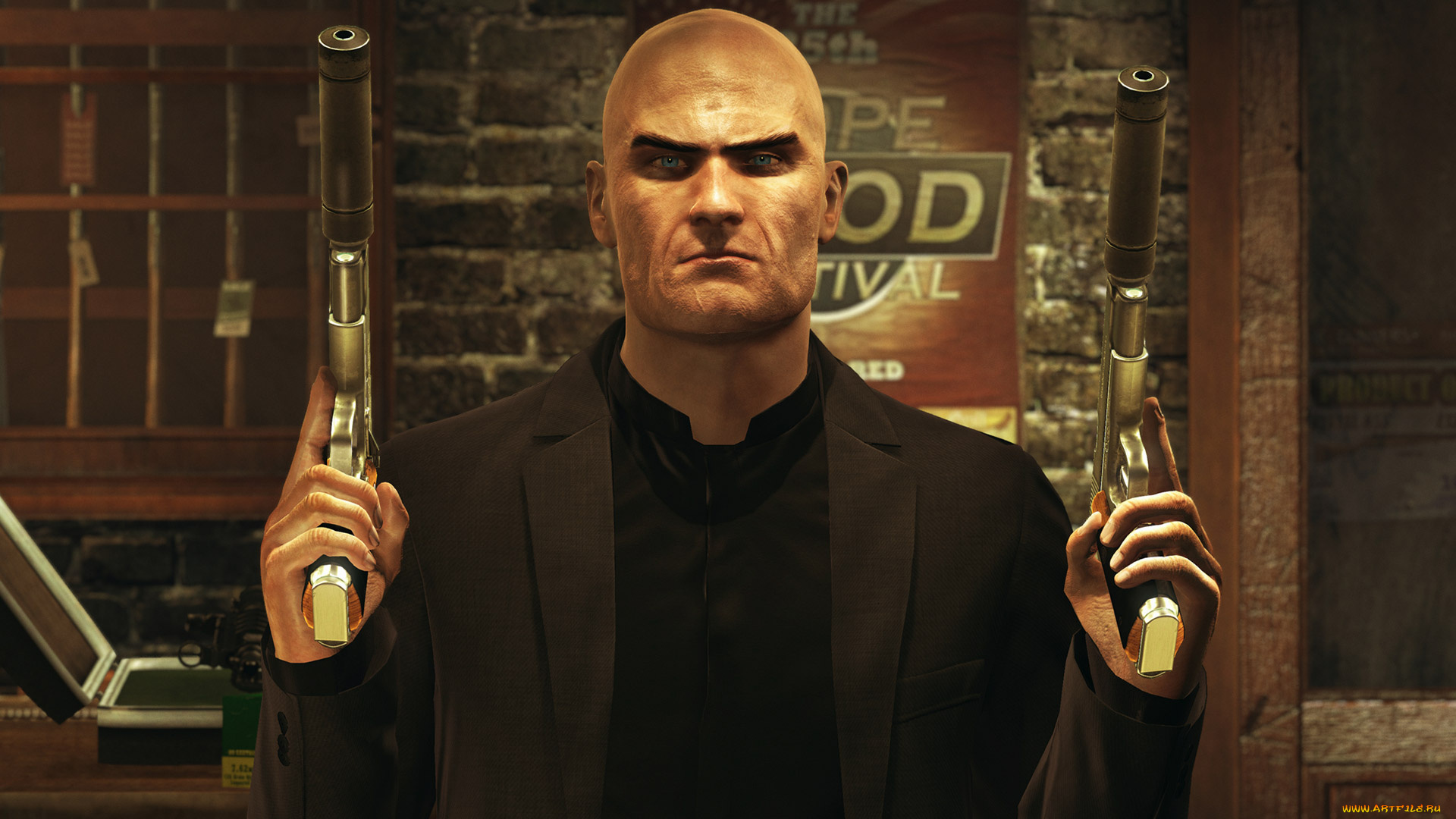 видео, игры, hitman, absolution, мужчина, пистолеты, агент, 47