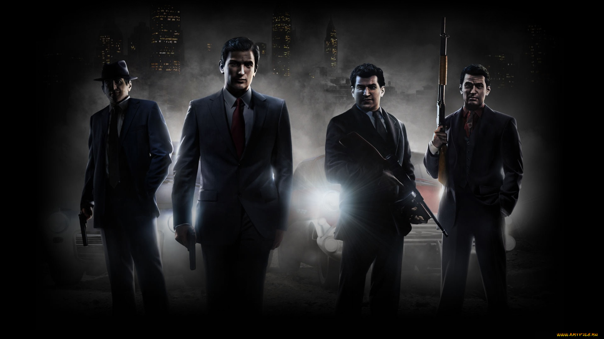 видео, игры, mafia, ii, люди, оружие