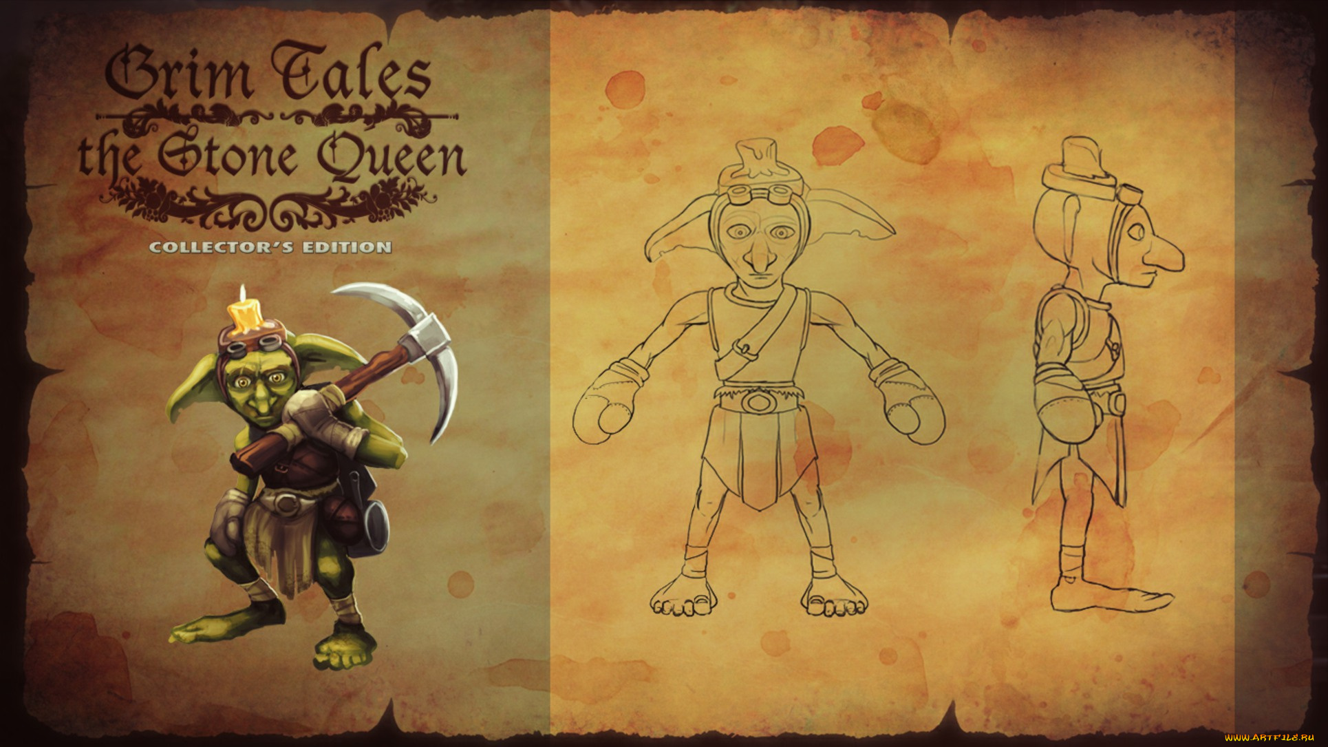 grim, tales, the, stone, queen, видео, игры, collector`s, edition, свеча, кирка