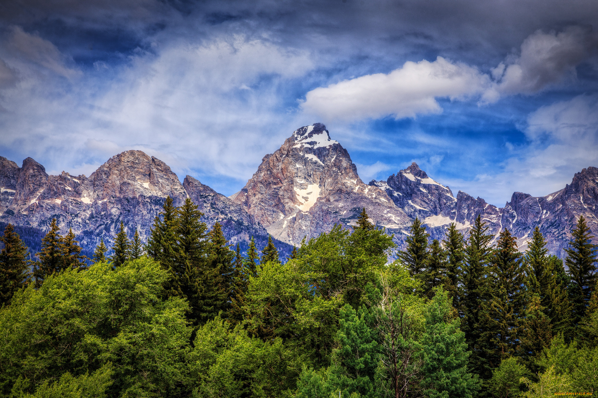 grand, teton, national, park, wyoming, природа, горы, деревья, вайоминг, гранд-титон