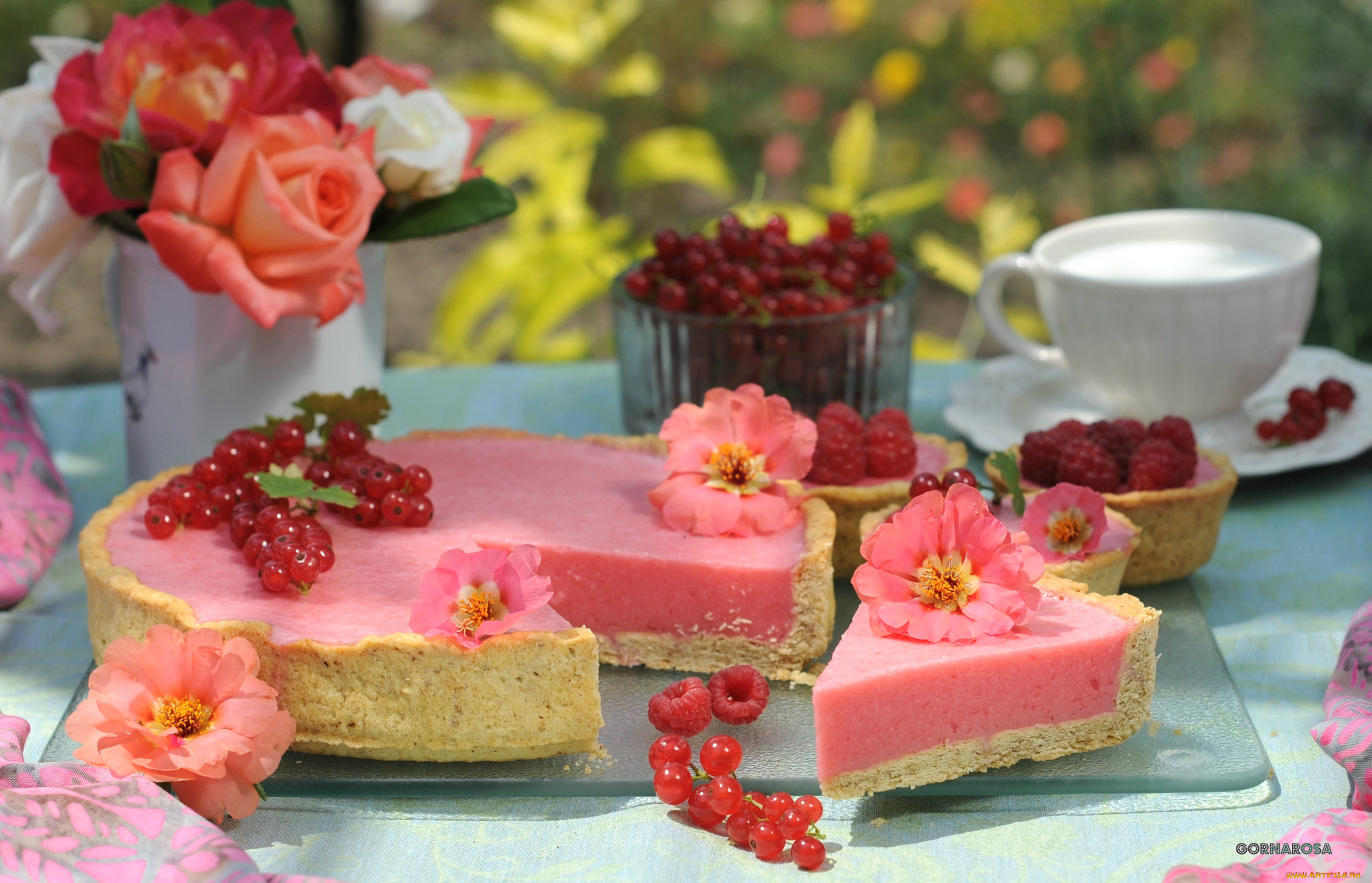 еда, торт, только, ягоды, цинния