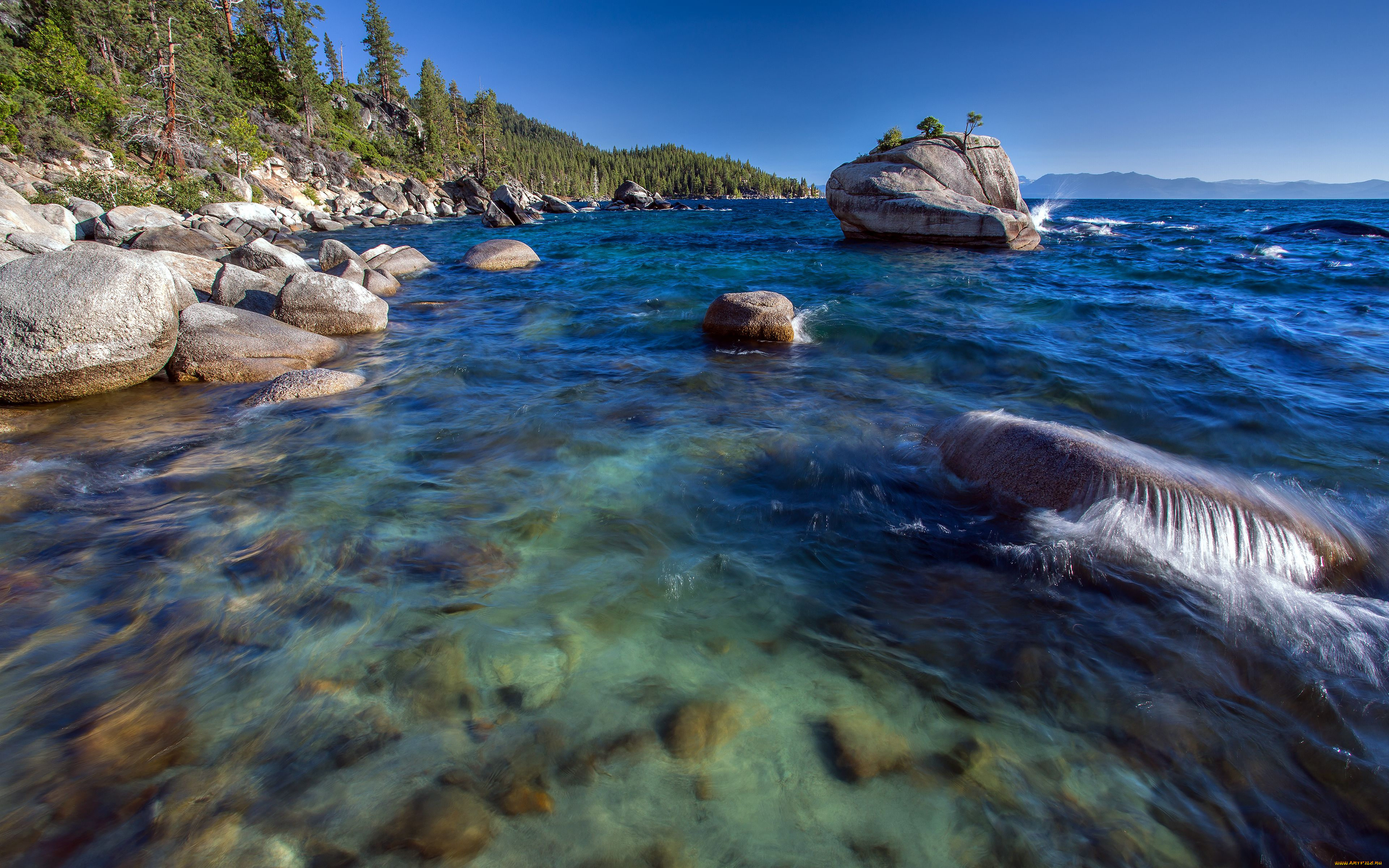 природа, реки, озера, lake, tahoe, озеро, тахо, камни