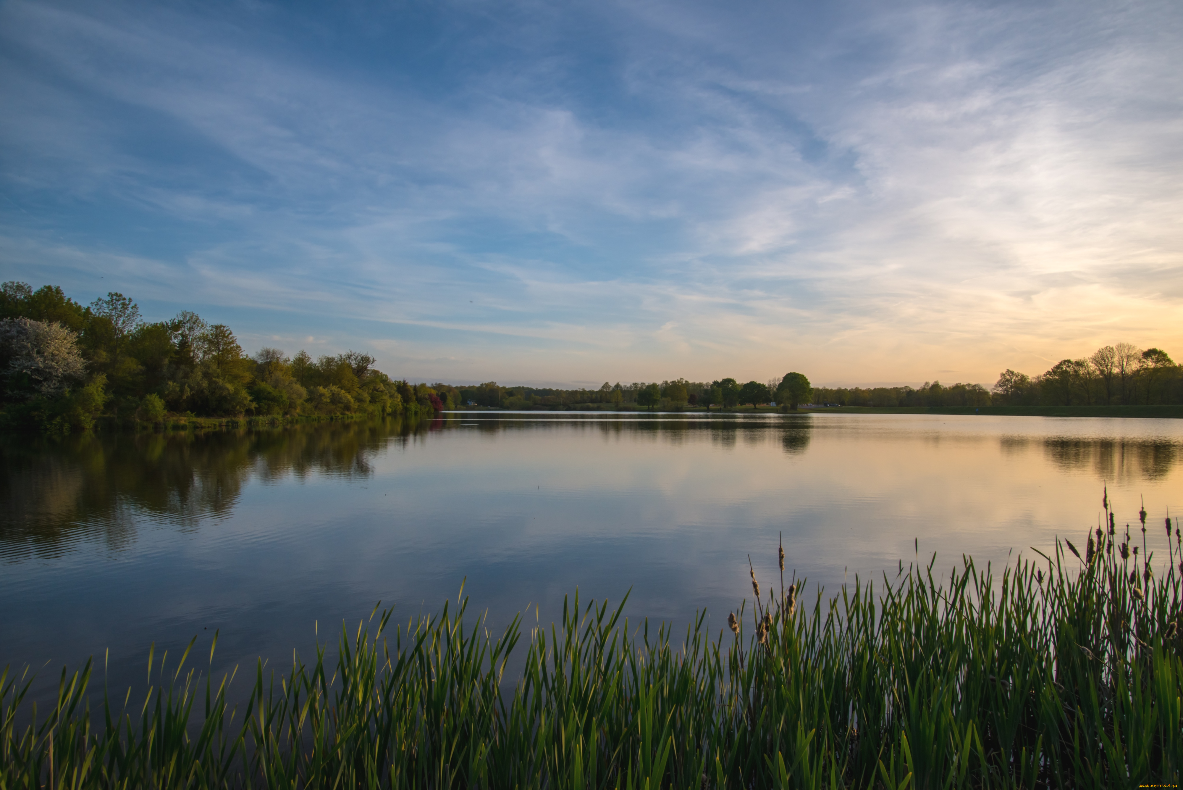 природа, реки, озера, тишина, вода, вечер