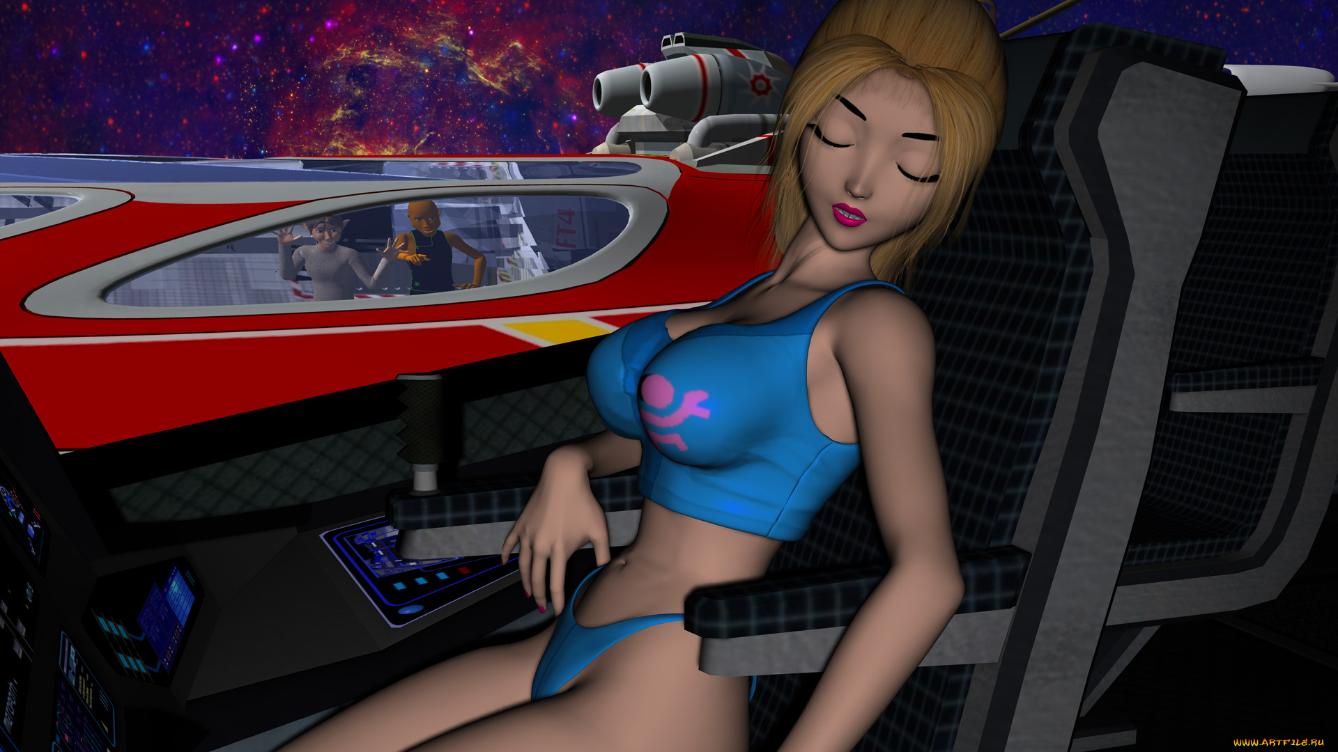 3д, графика, фантазия, , fantasy, блондинка, девушка, сон