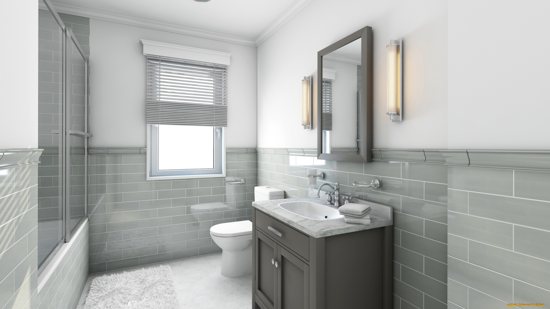 3д, графика, реализм, , realism, раковина, дизайн, ванная