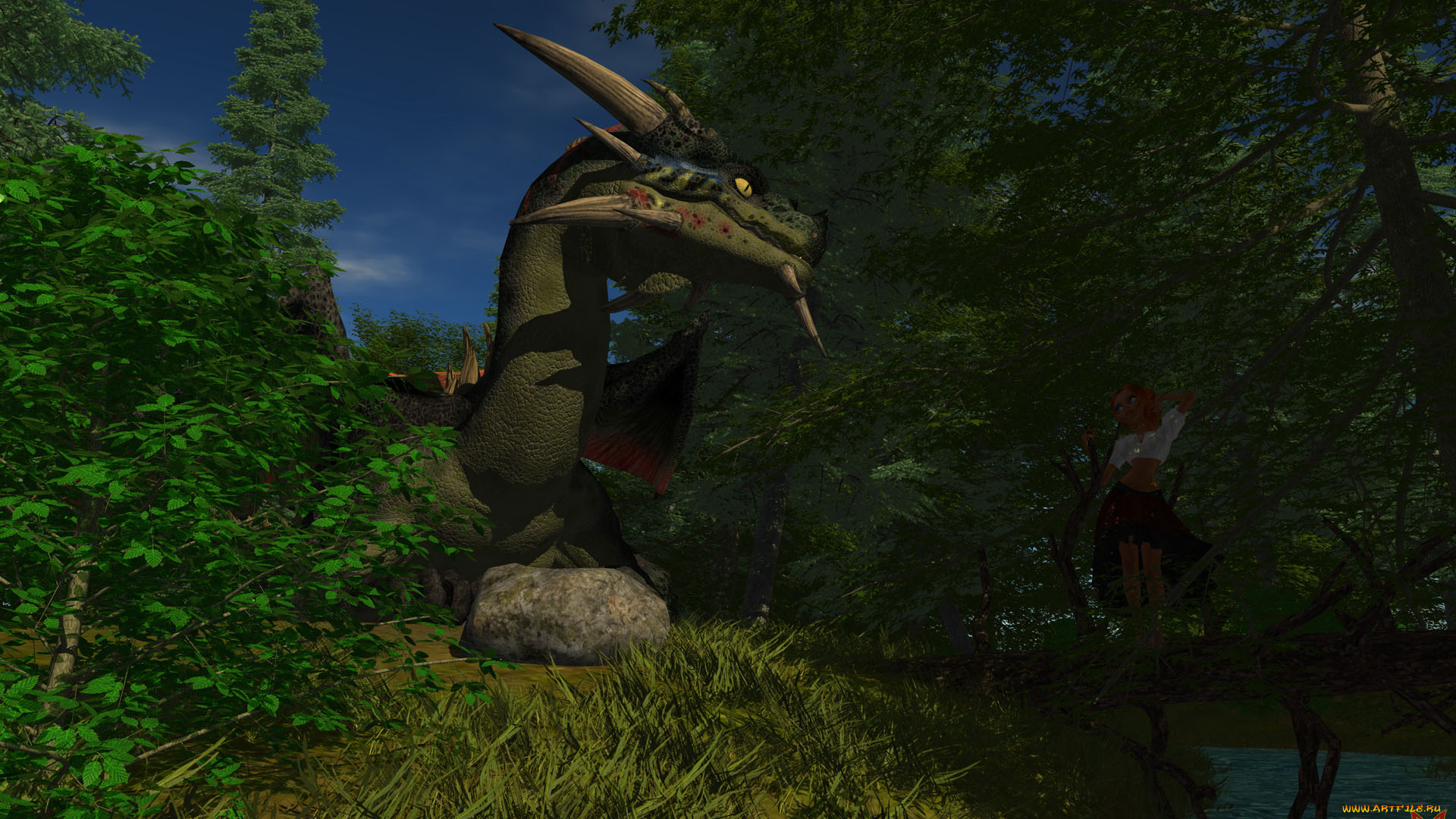 3д, графика, животные, , animals, дракон