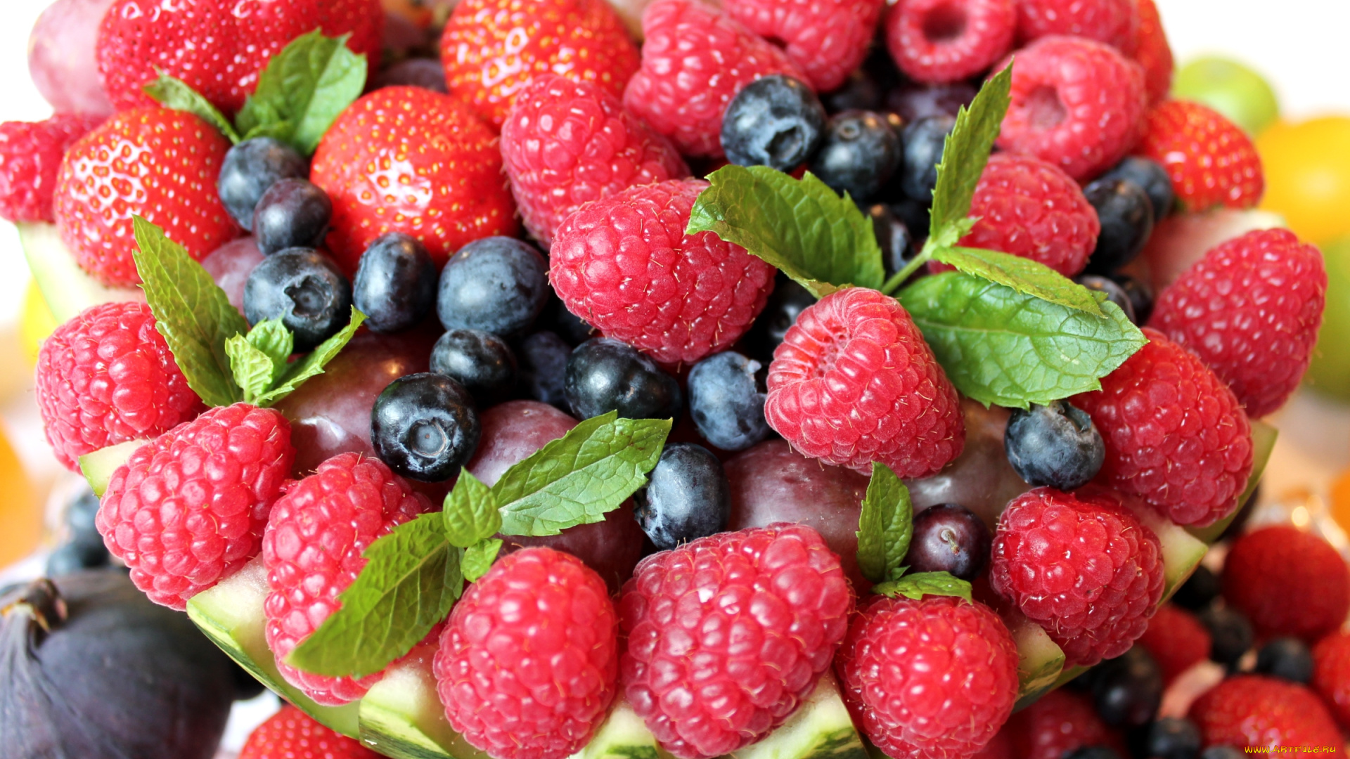 еда, фрукты, , ягоды, клубника, малина, голубика