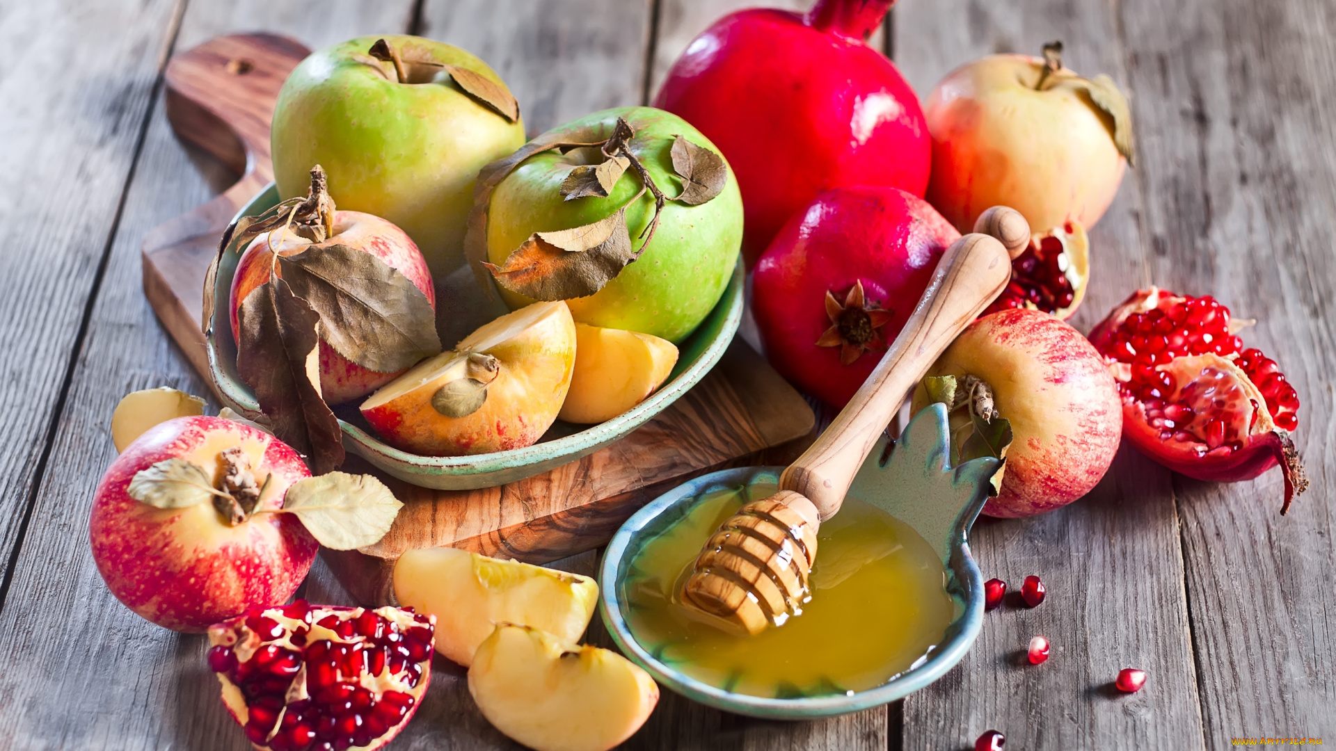 еда, фрукты, , ягоды, мед, гранат, яблоки