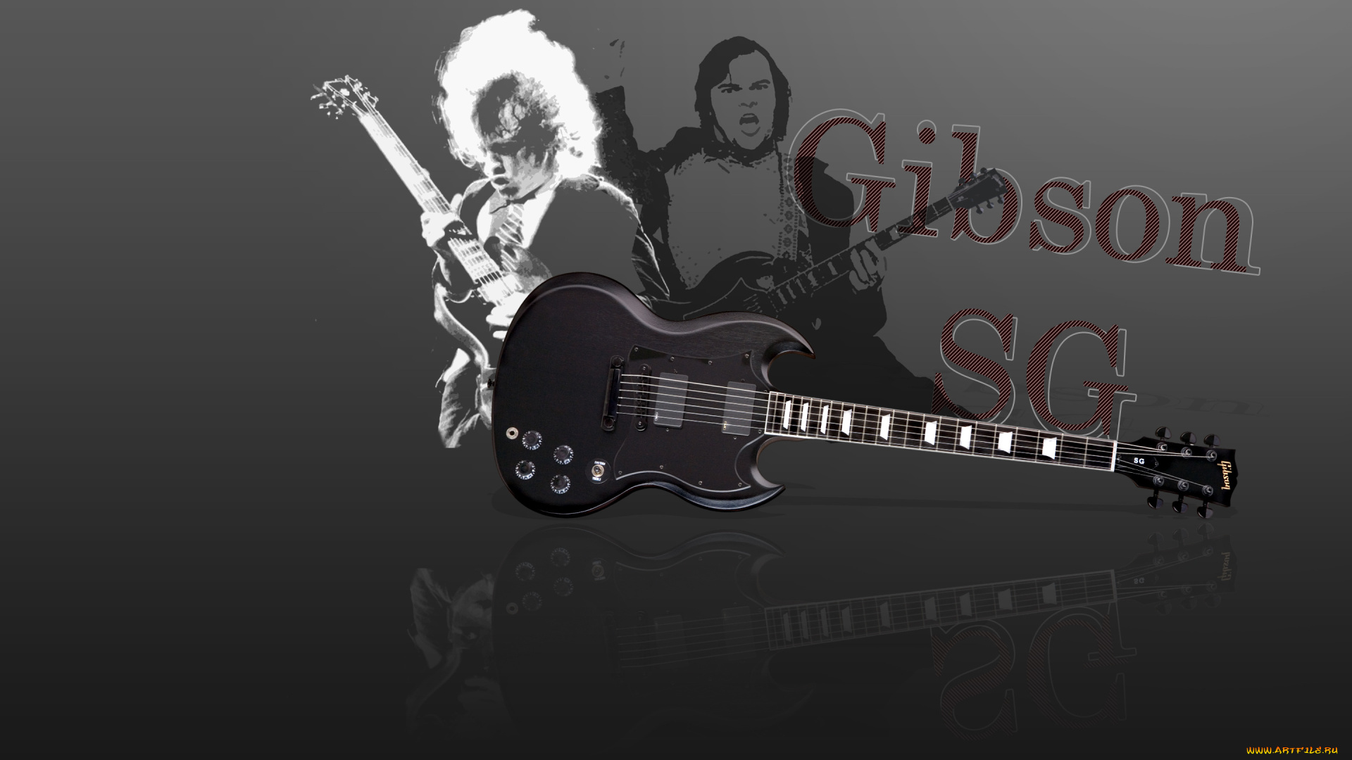 gibson, sg, музыка, музыкальные, инструменты, гитара, силуэты