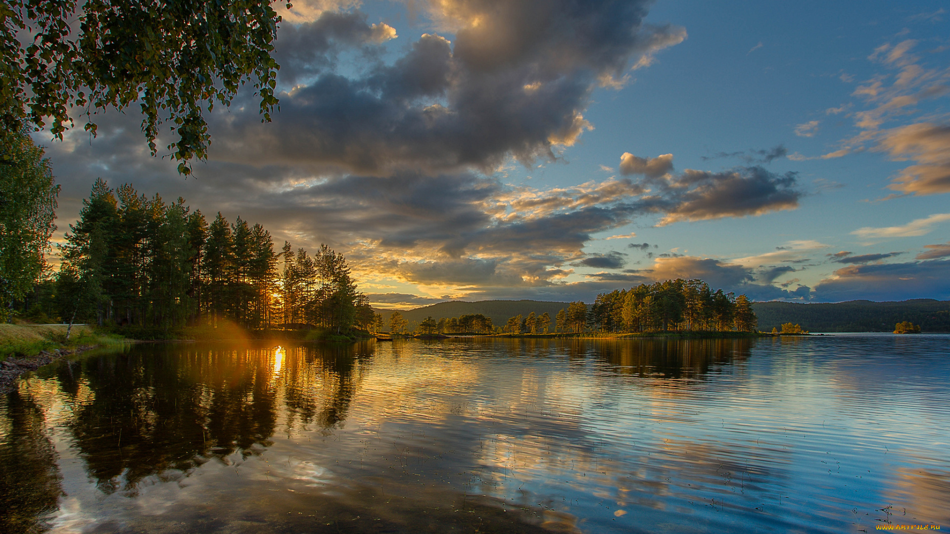 природа, реки, озера, простор, свет, холмы, лес, река