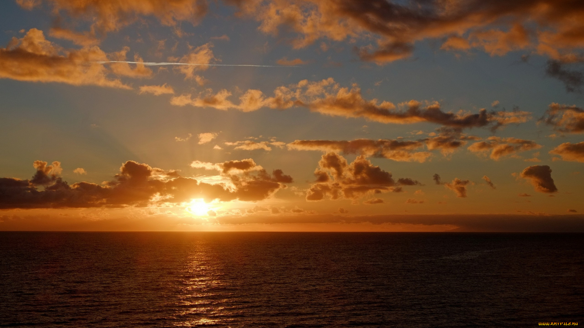 природа, восходы, закаты, море, горизонт, солнце, облака, закат