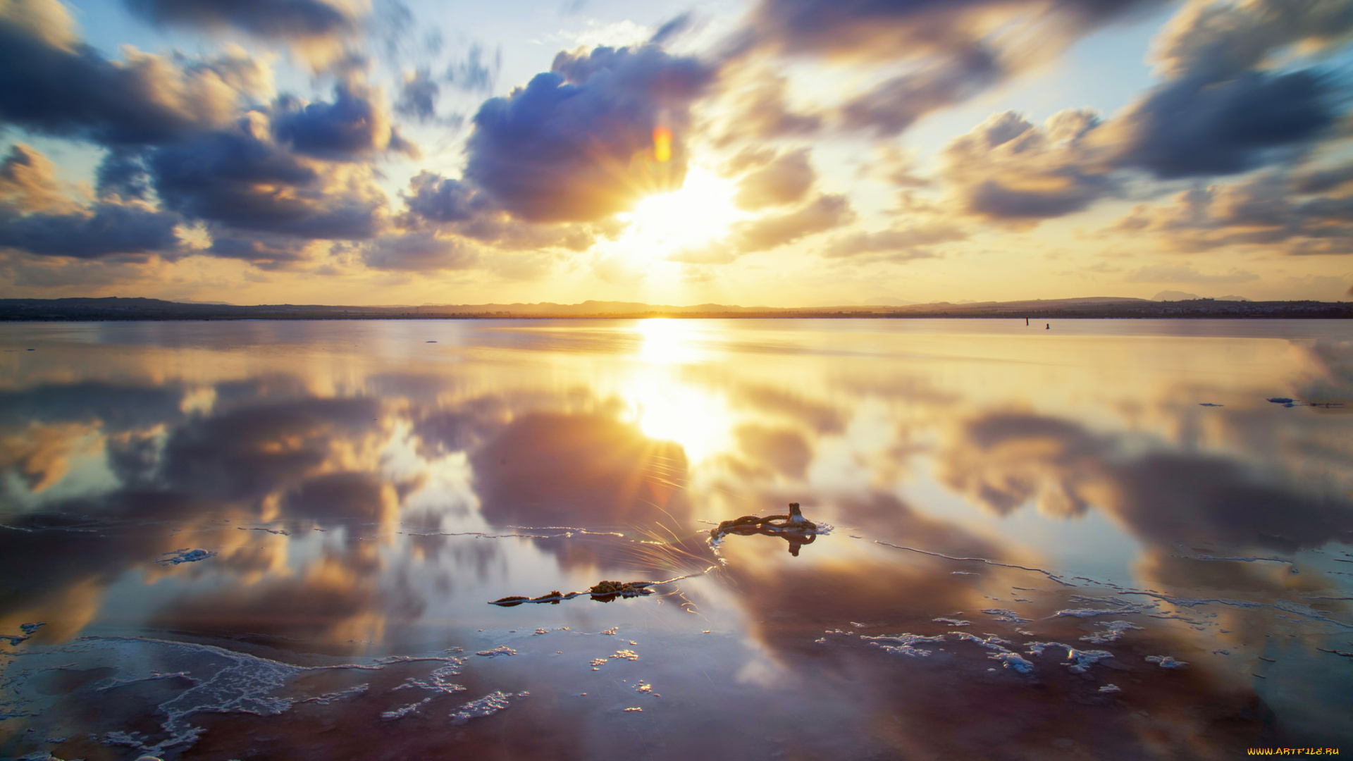 природа, восходы, закаты, небо, облака, отражение, вода, закат