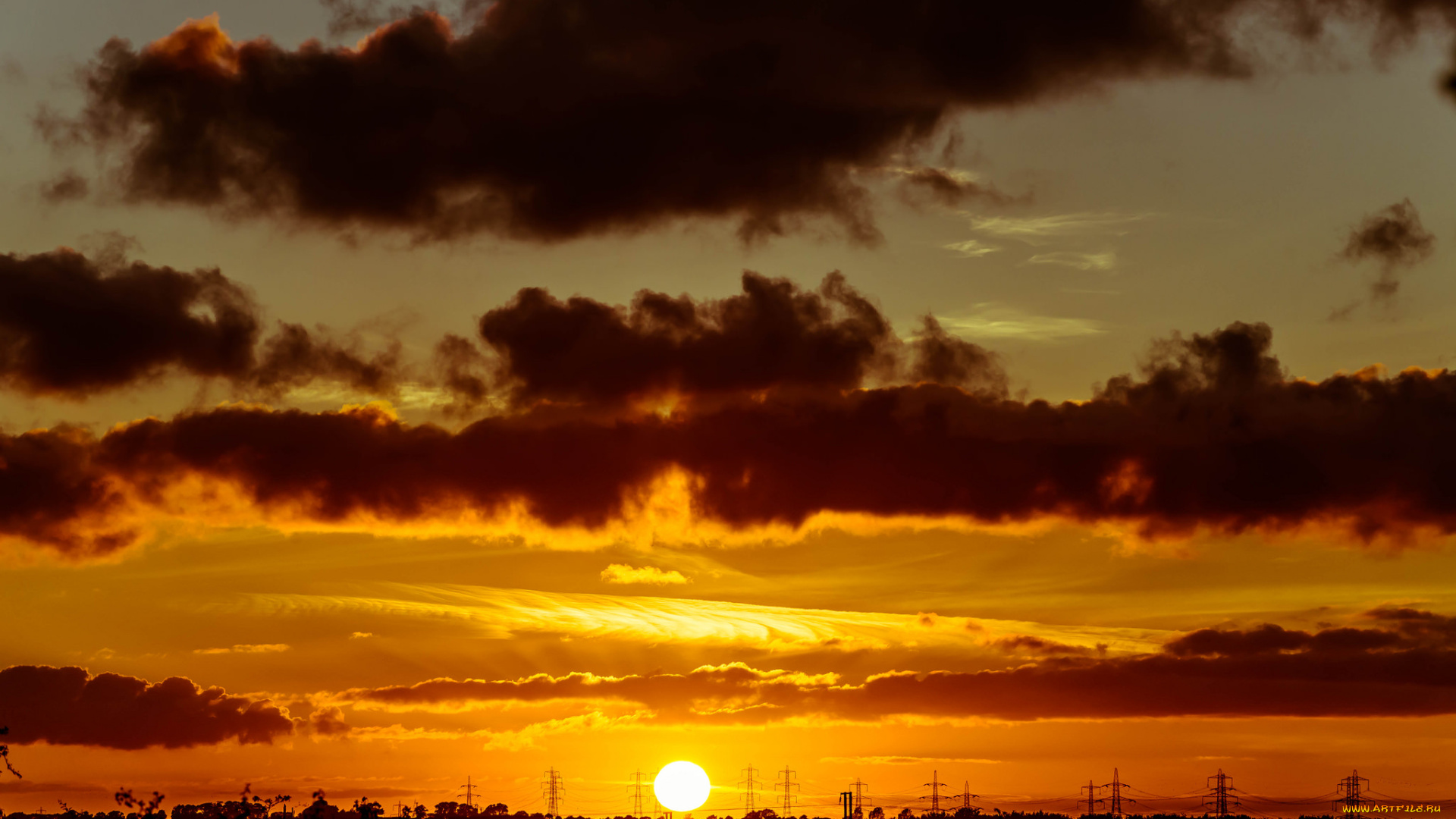 природа, восходы, закаты, закат, небо, облака, солнце, море