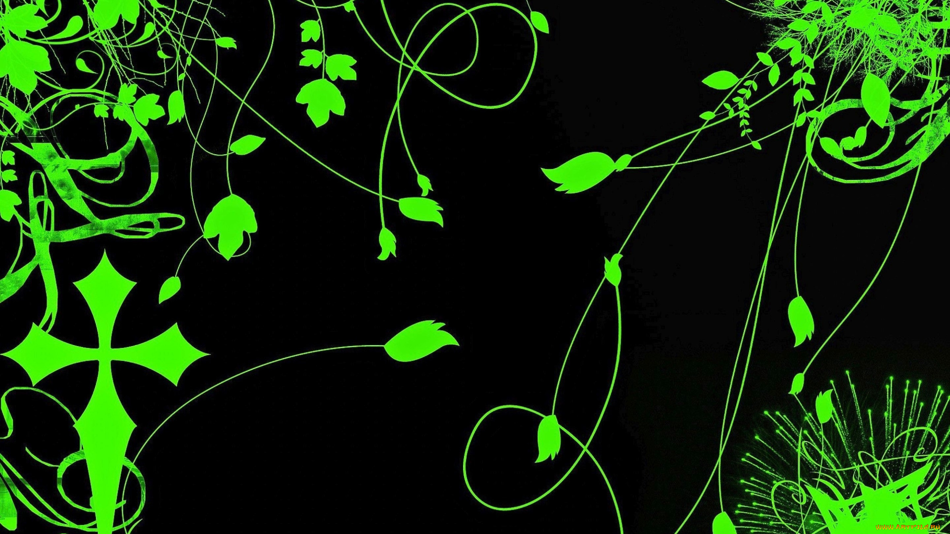 векторная, графика, графика, зеленый, темный