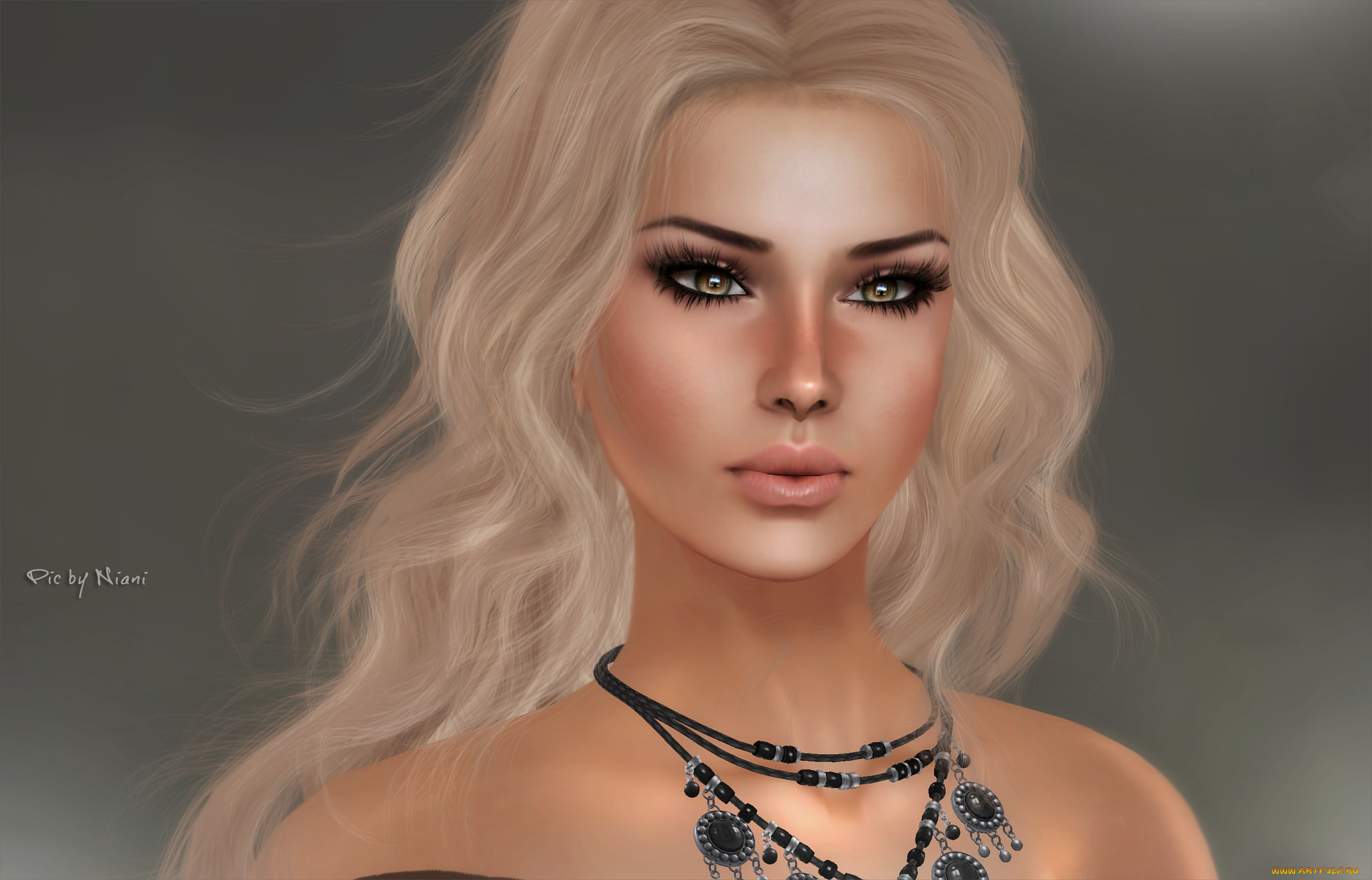 3д, графика, портрет, , portraits, блондинка